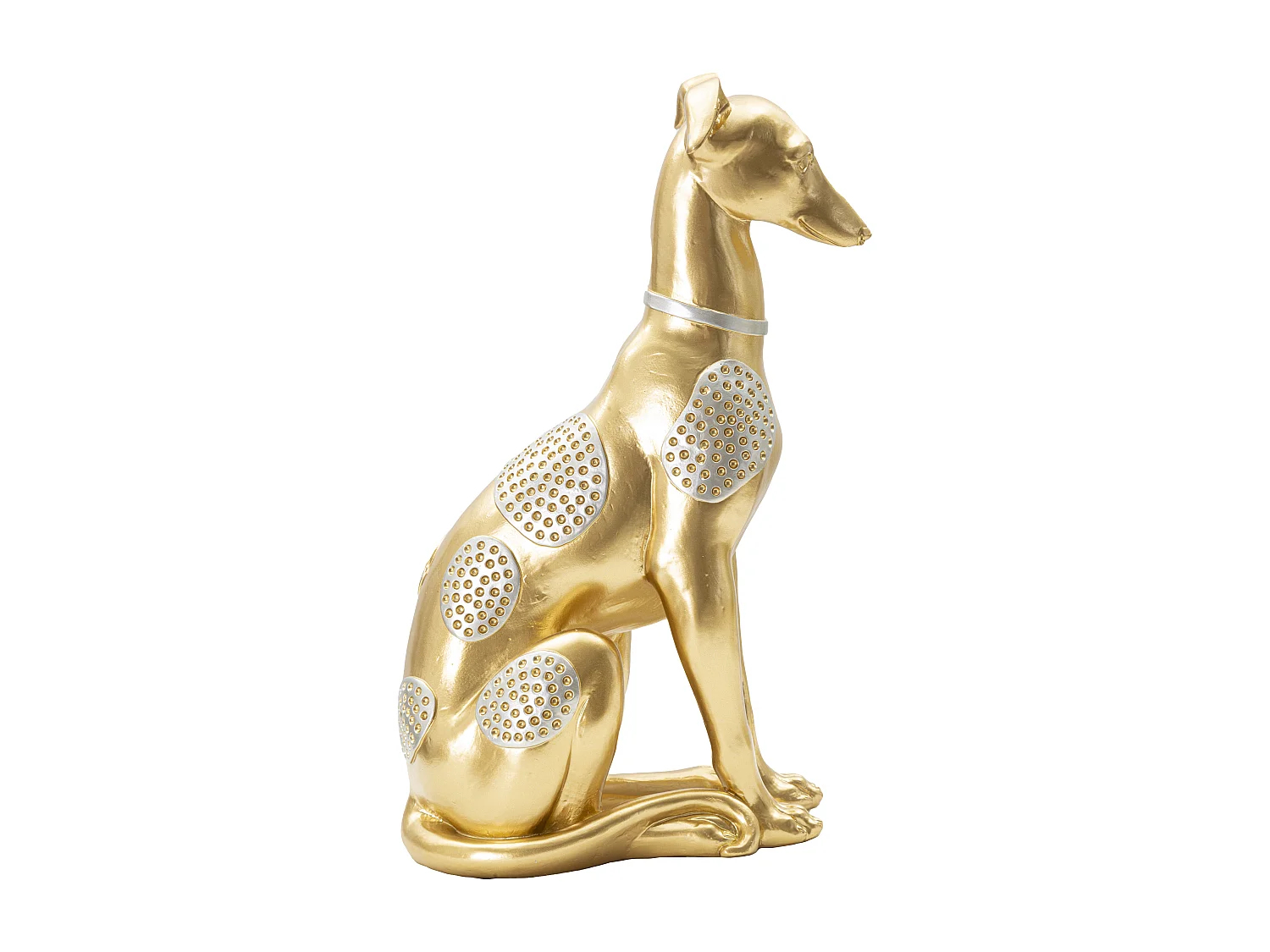 Statuette Design en Résine "Chien Assis" 29cm Or