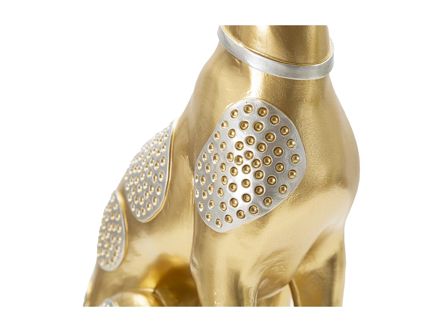 Statuette Design en Résine "Chien Assis" 29cm Or