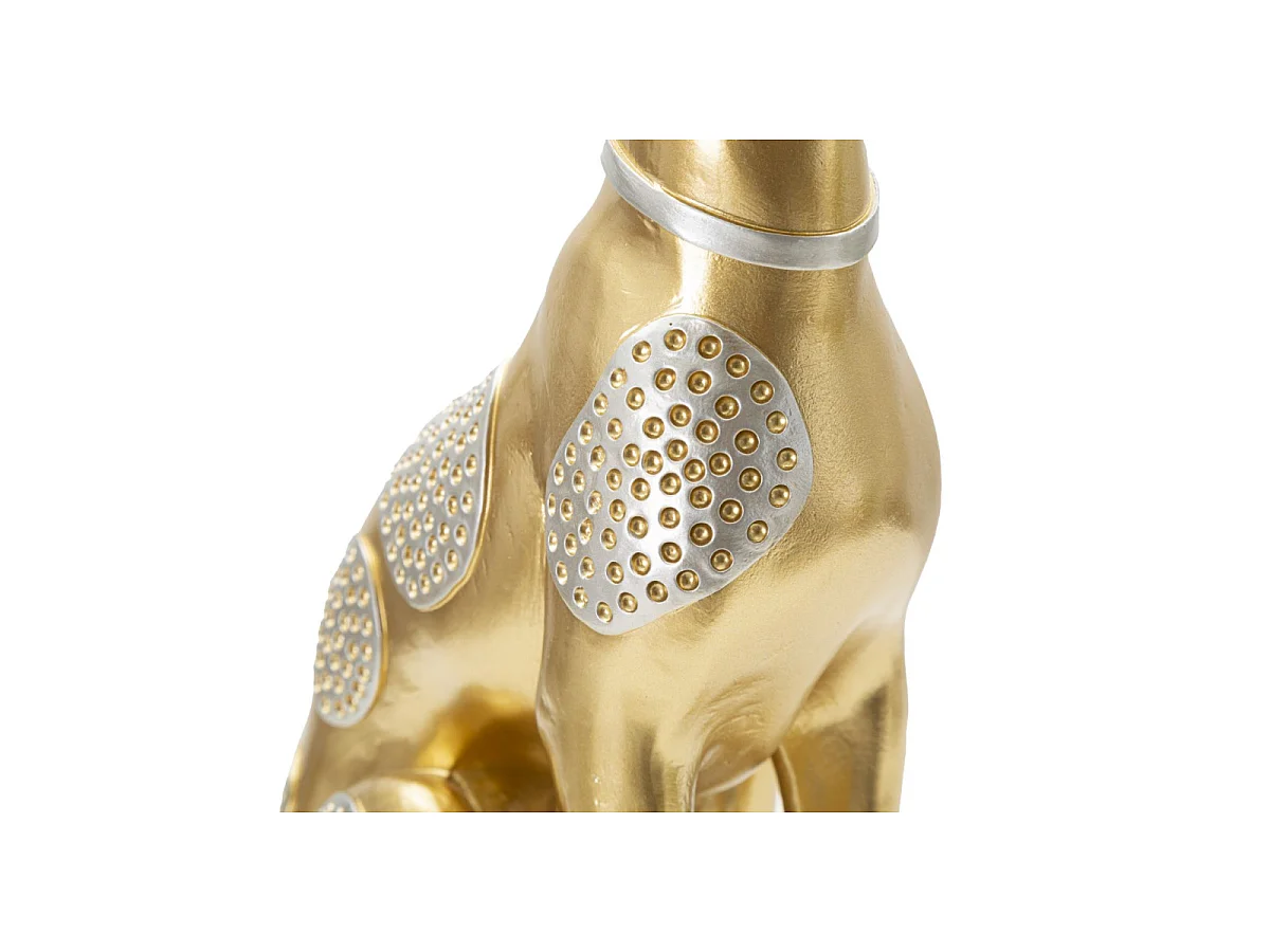 Statue sitzender Hund aus Kunstharz goldfarben 19,8x10x29 cm