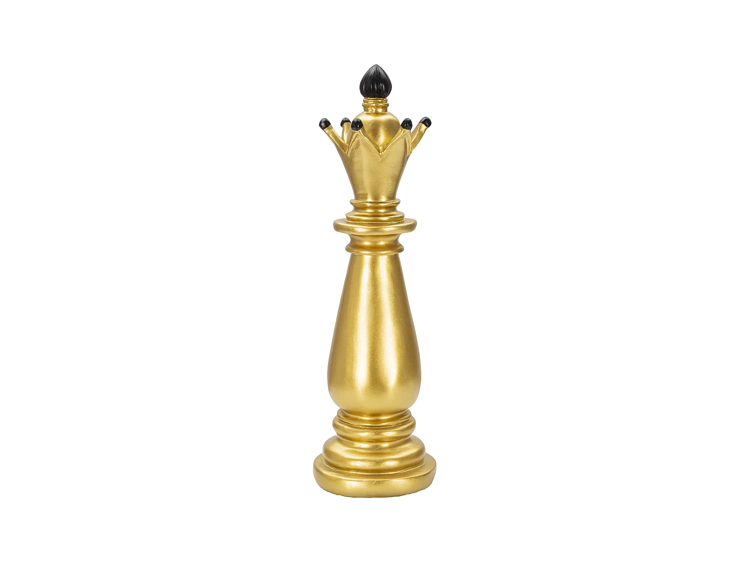 Statue Alfiere Doré et Noir en Résine, Ø 12,5 x 38,5 cm - Pièce d'échecs élégante avec décorations noires raffinées
