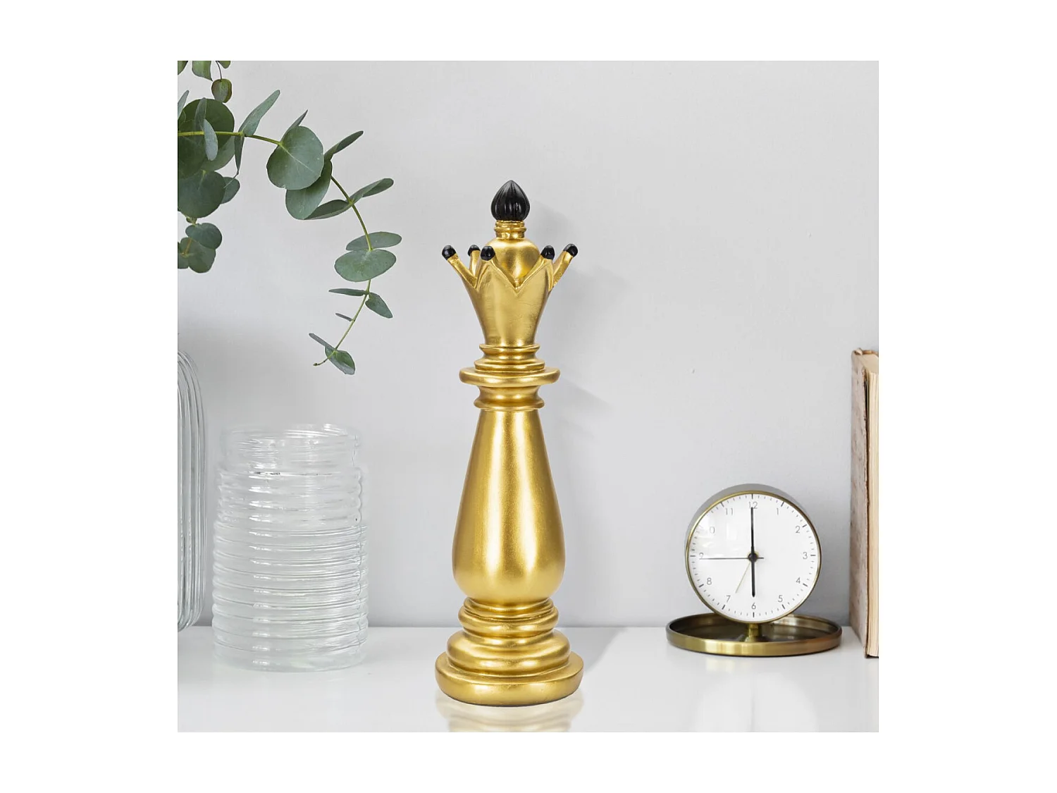 Pièce d'Échec Déco en Résine "Fou" 38cm Or