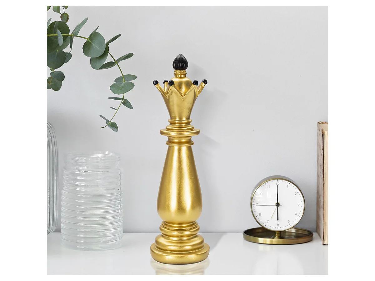 Pièce d'Échec Déco en Résine "Fou" 38cm Or