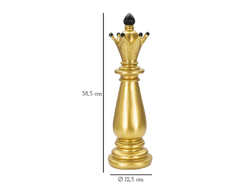 Pièce d'Échec Déco en Résine "Fou" 38cm Or