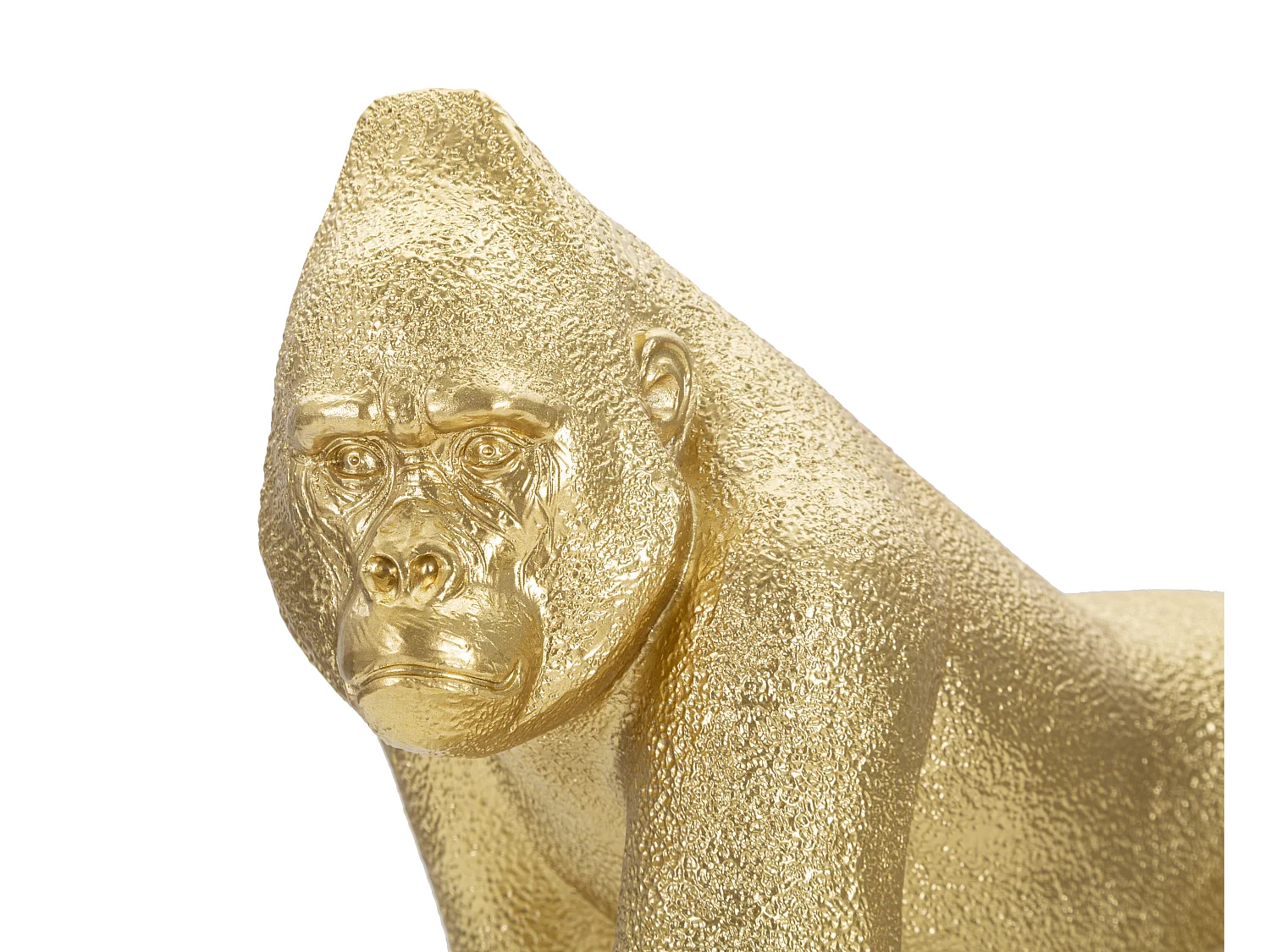 Statua di gorilla in resina dorata cm 29,7x11,5x21,8
