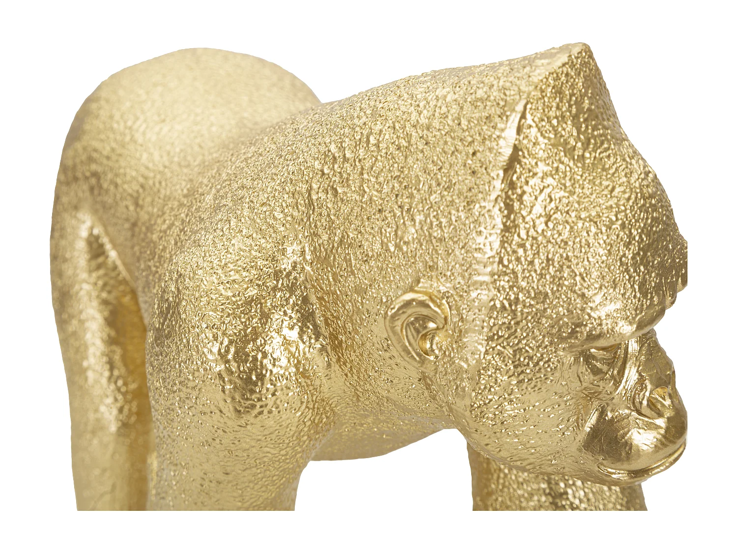 Statua di gorilla in resina dorata cm 29,7x11,5x21,8