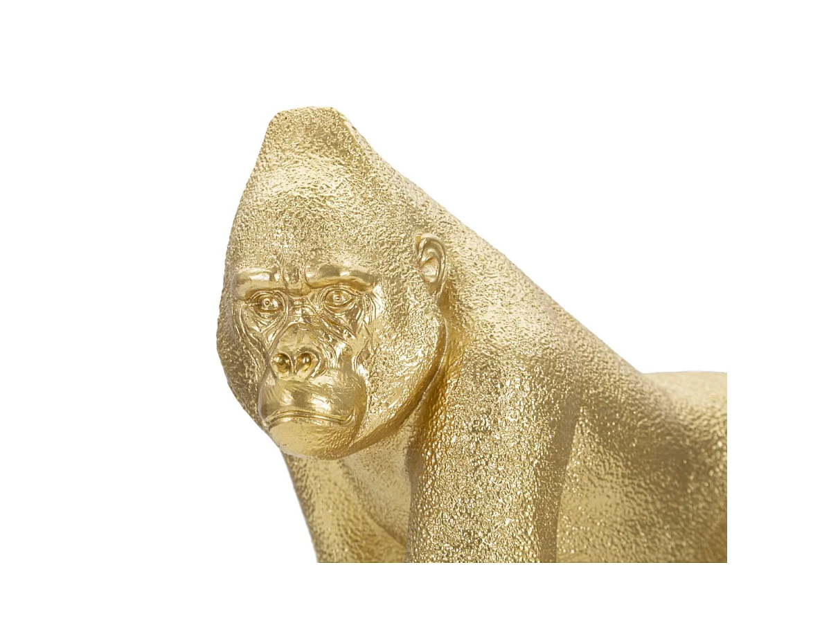 Gorilla-Statue aus Kunstharz goldfarben 29,7x11,5x21,8 cm
