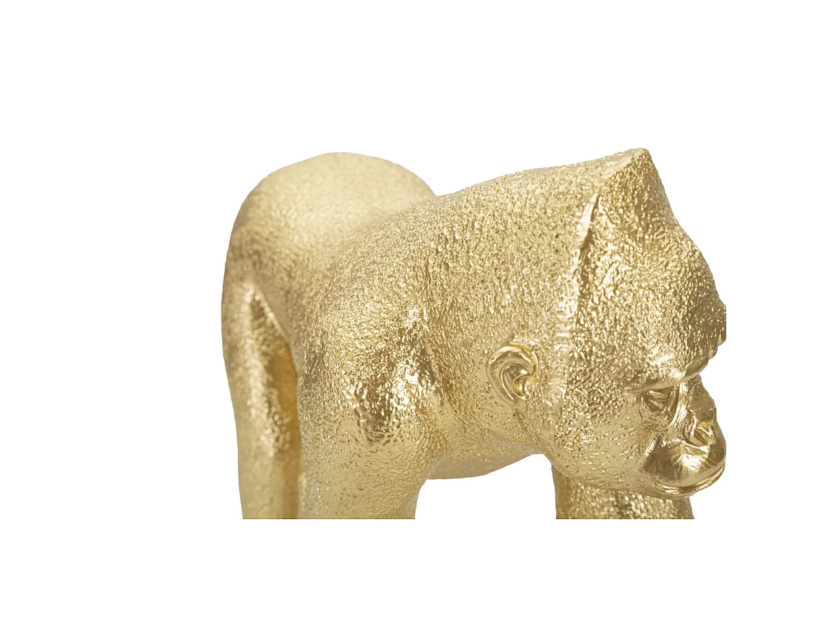 Gorilla-Statue aus Kunstharz goldfarben 29,7x11,5x21,8 cm