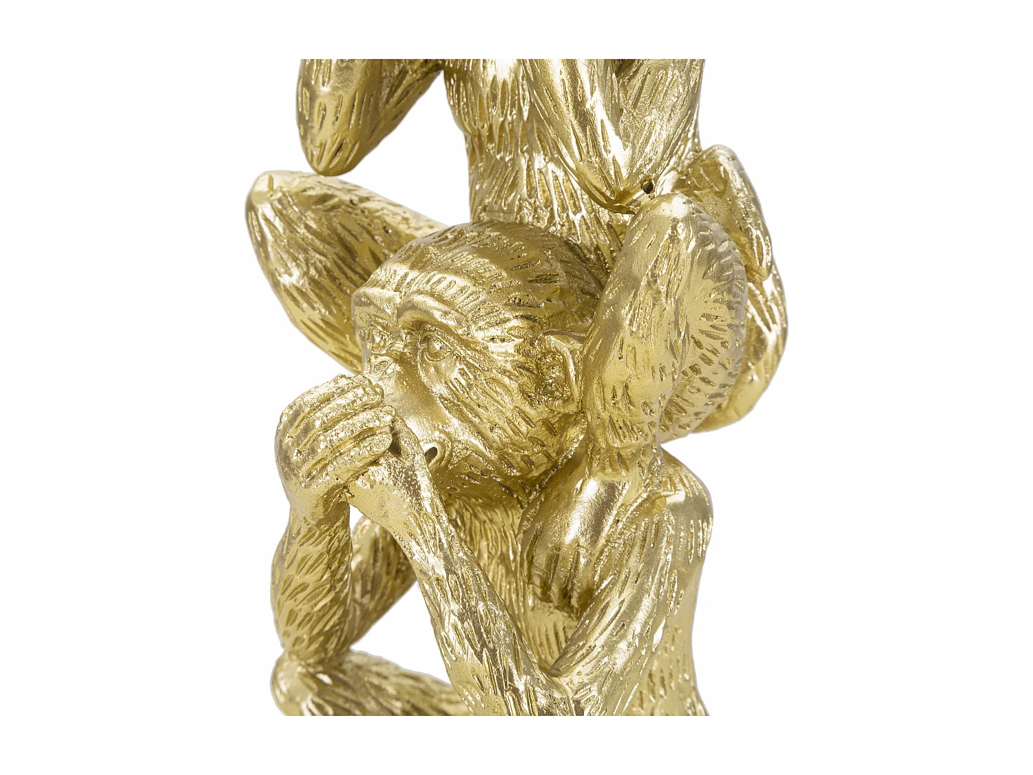 Statuette Déco Pyramide "3 Singes" 30cm Or