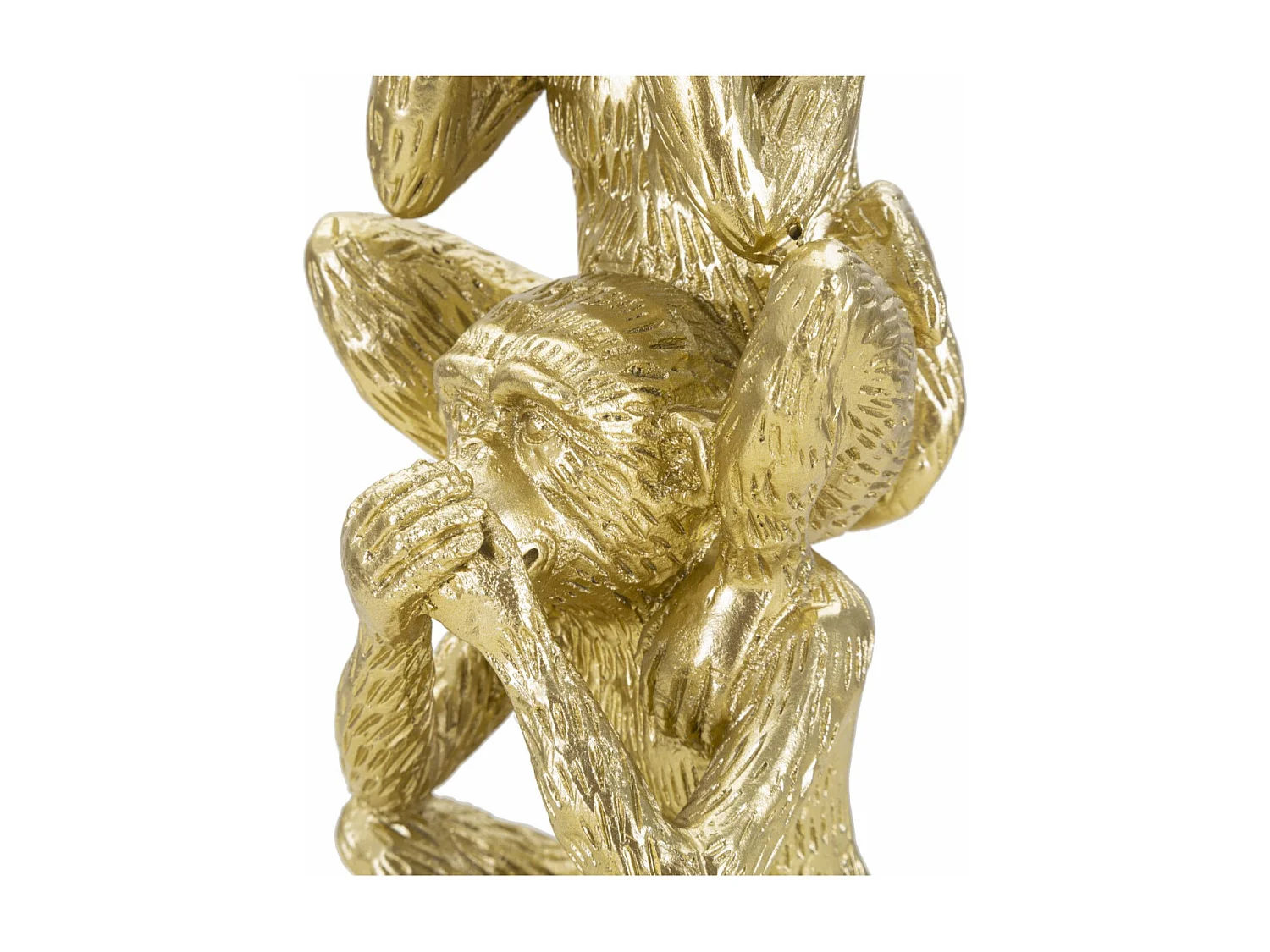 Statuette Déco Pyramide "3 Singes" 30cm Or