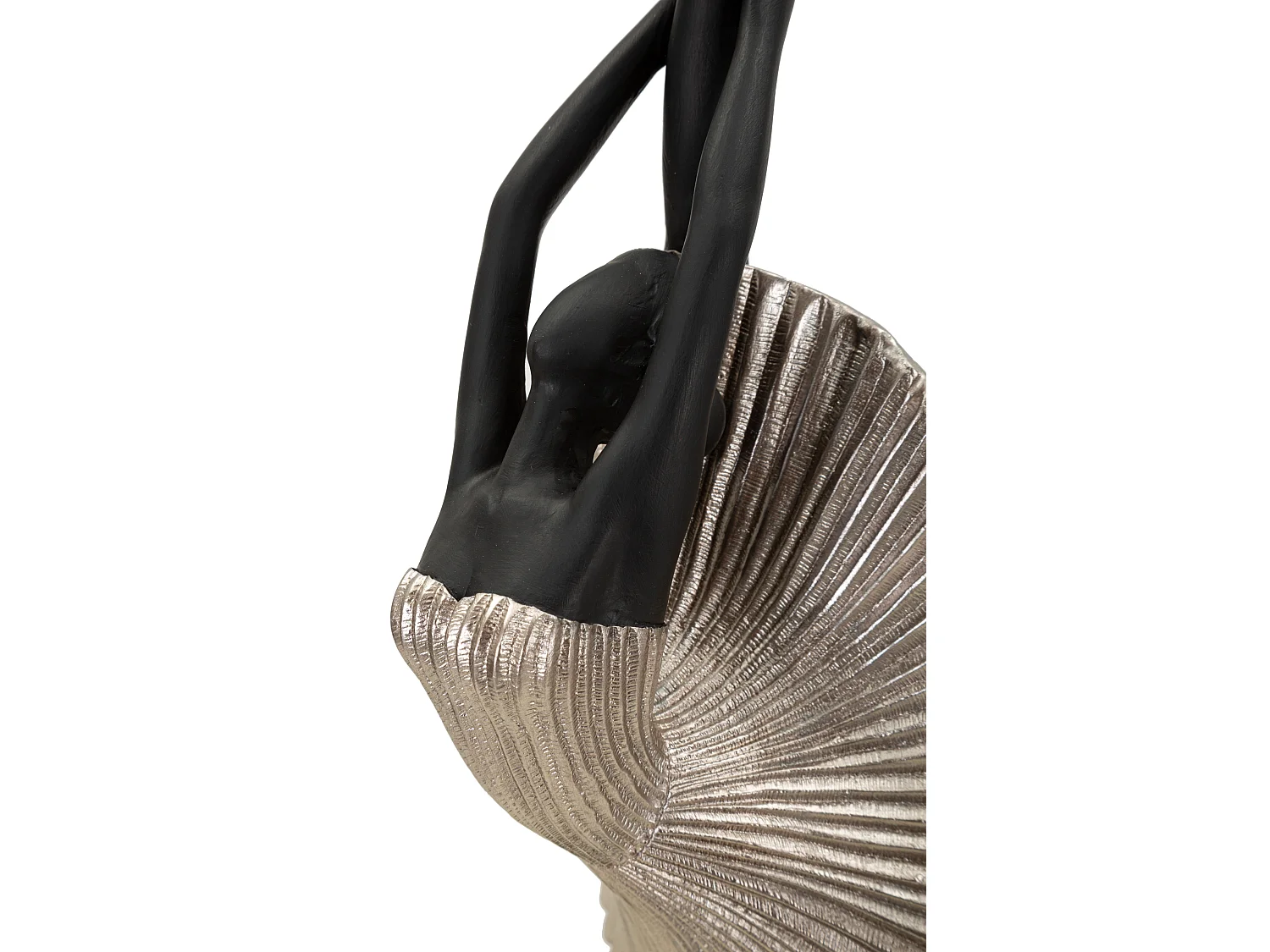 Statuetta di ballerina in resina argentata cm 14x14x42,5