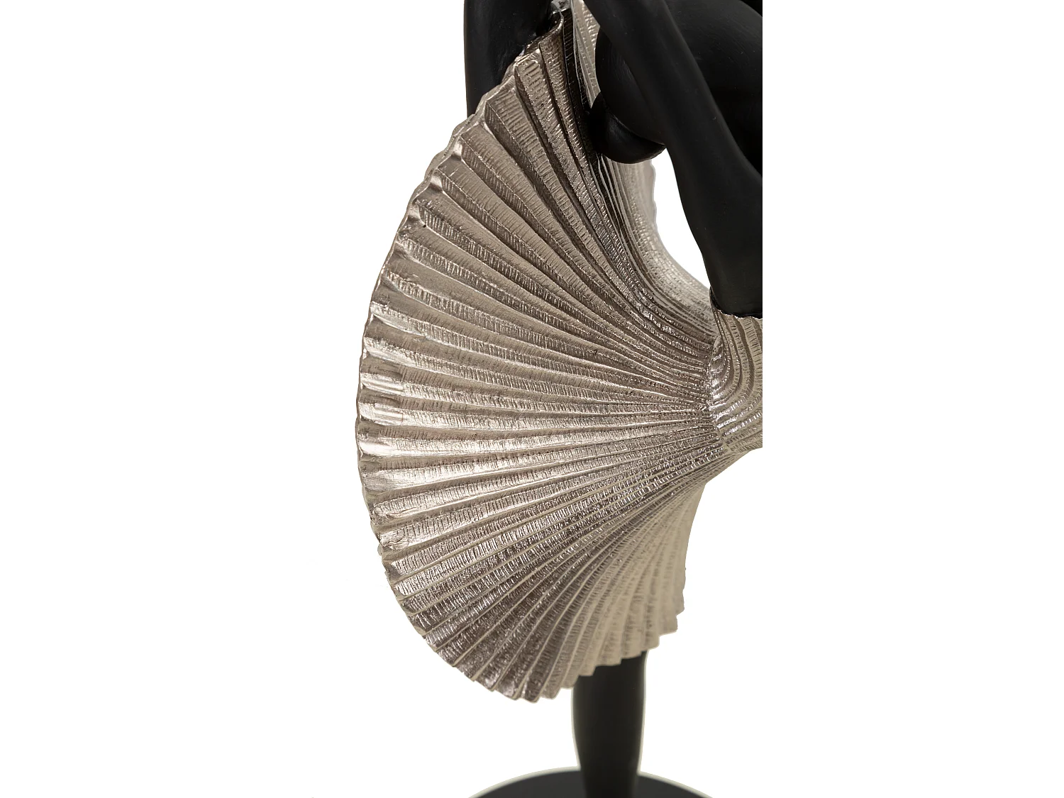 Statuetta di ballerina in resina argentata cm 14x14x42,5