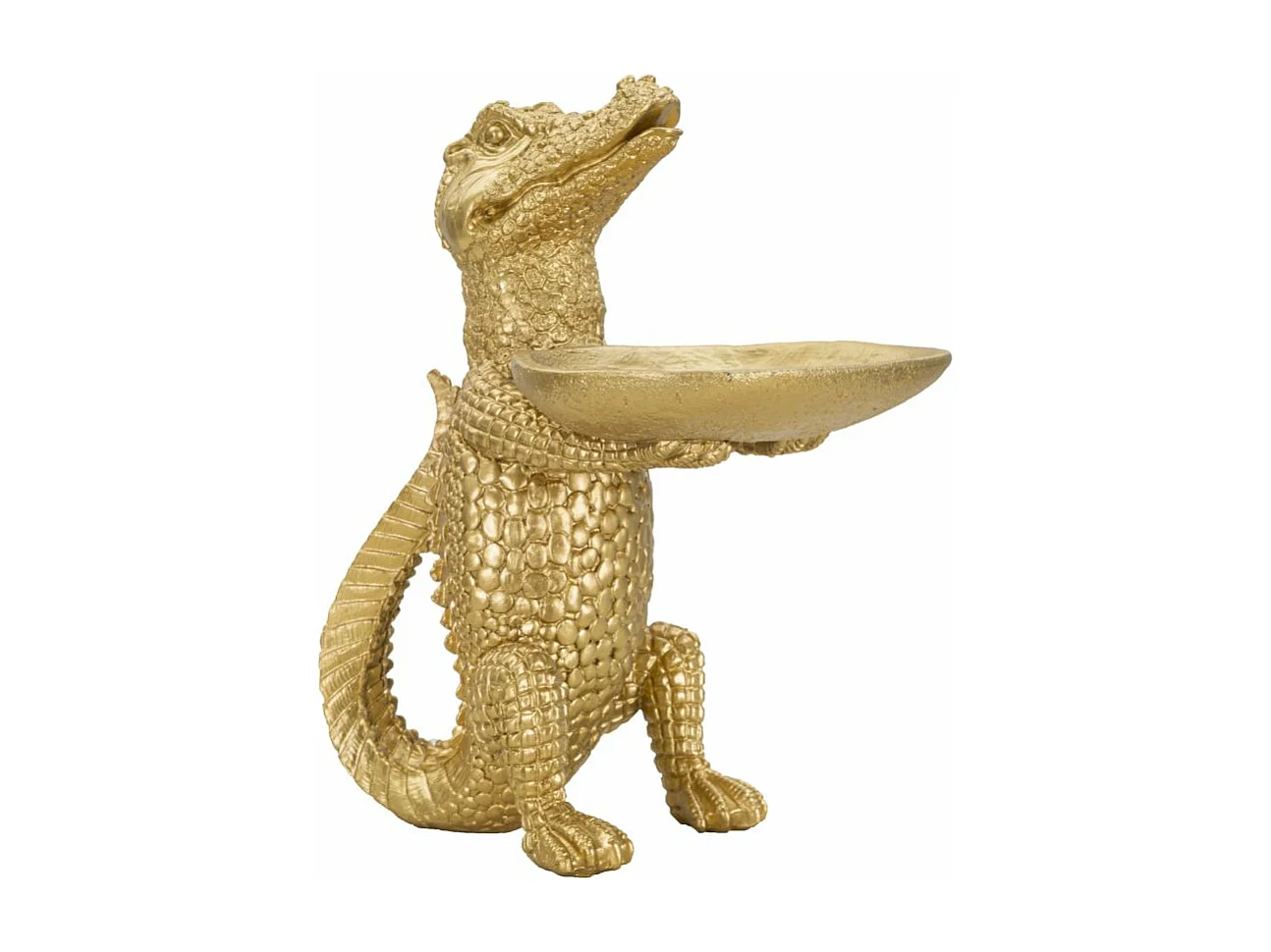 Coccodrillo in resina dorato cm 23x15,25x26,60
