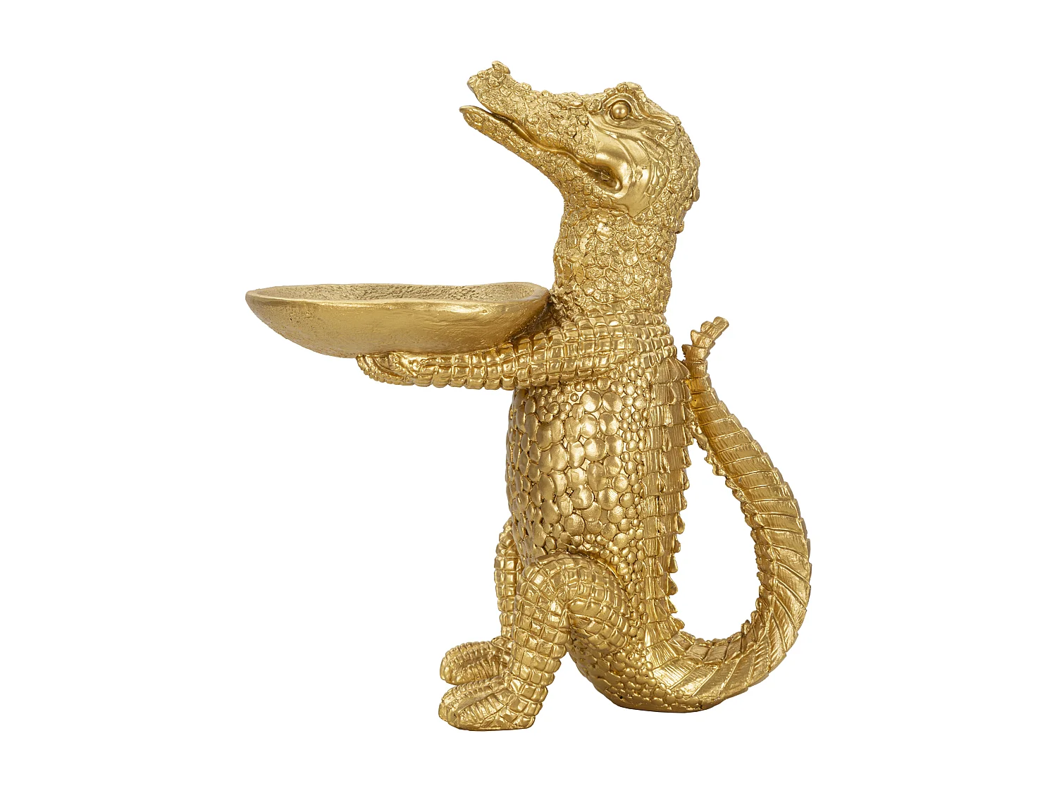 Coccodrillo in resina dorato cm 23x15,25x26,60