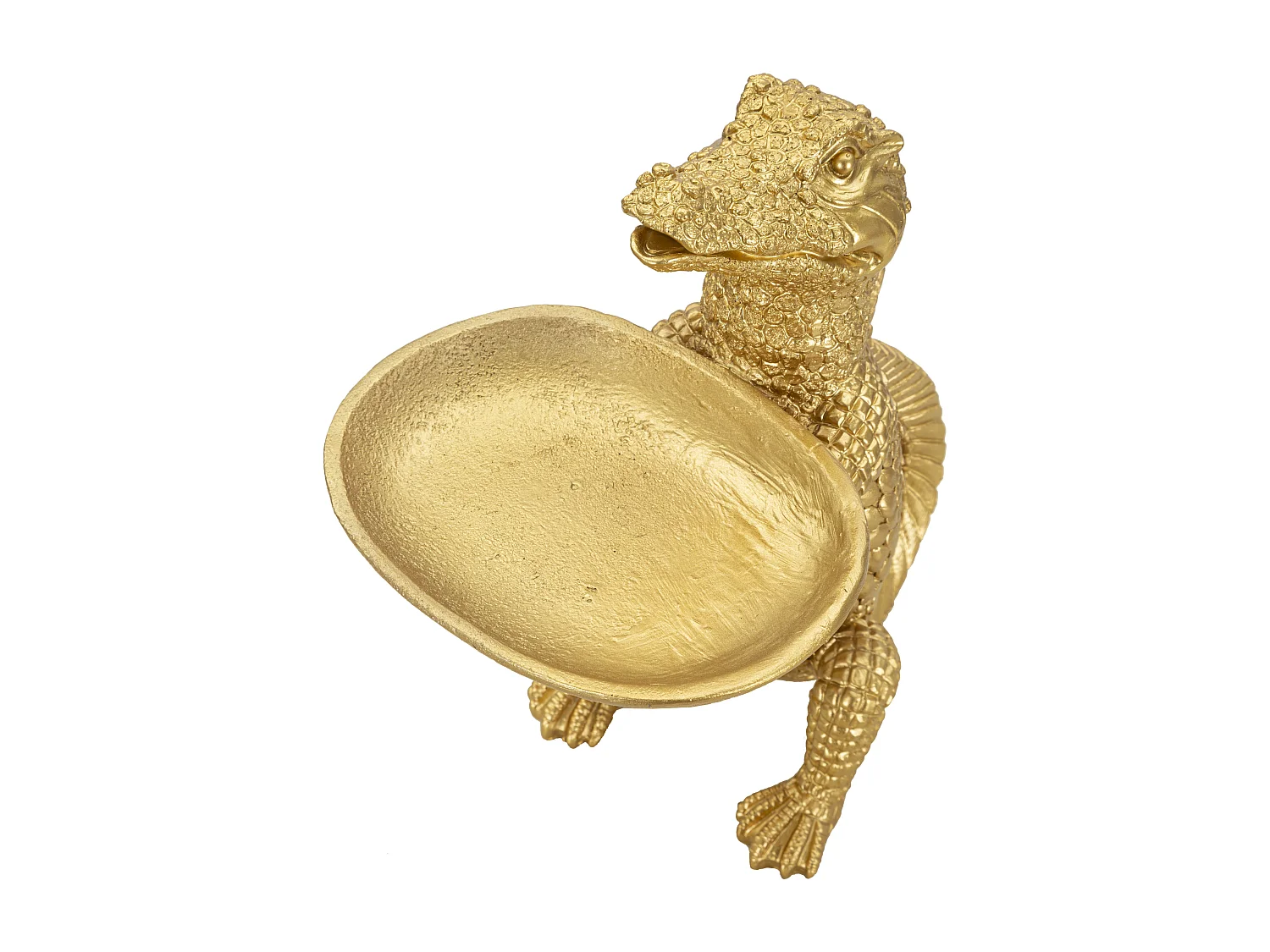 Coccodrillo in resina dorato cm 23x15,25x26,60