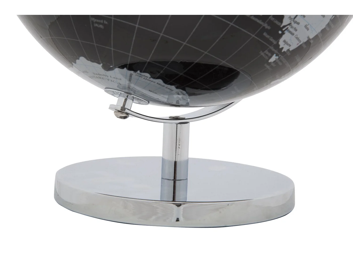 Mappamondo in pvc e base in metallo nero e argentato Ø cm 25x34