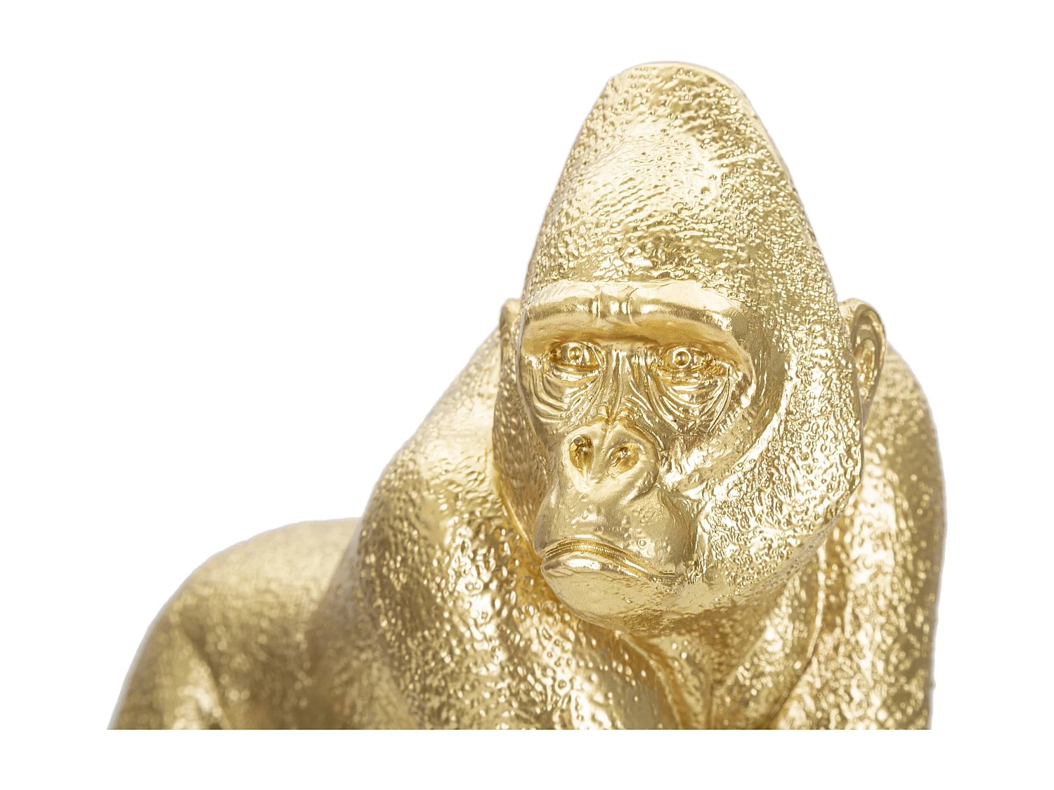 Statua di gorilla in resina dorata cm 24,3x13,9x22,8