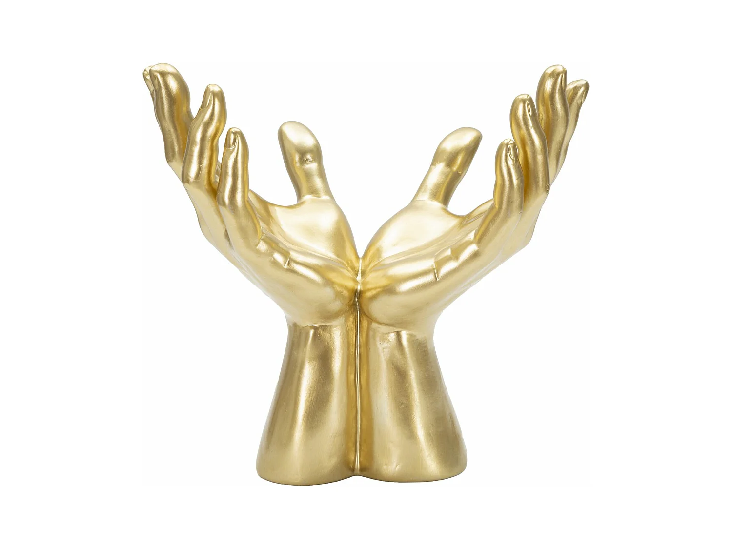 Statuetta a forma di mani giunte in resina dorata cm 25x15x24