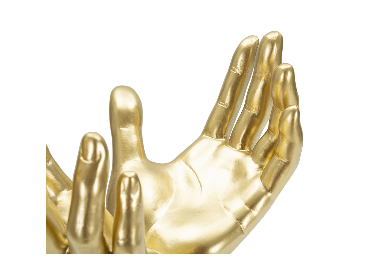 Statuetta a forma di mani giunte in resina dorata cm 25x15x24