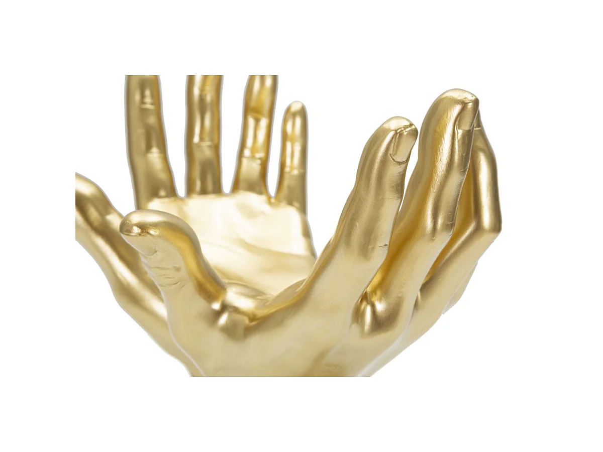 Statuetta a forma di mani giunte in resina dorata cm 25x15x24