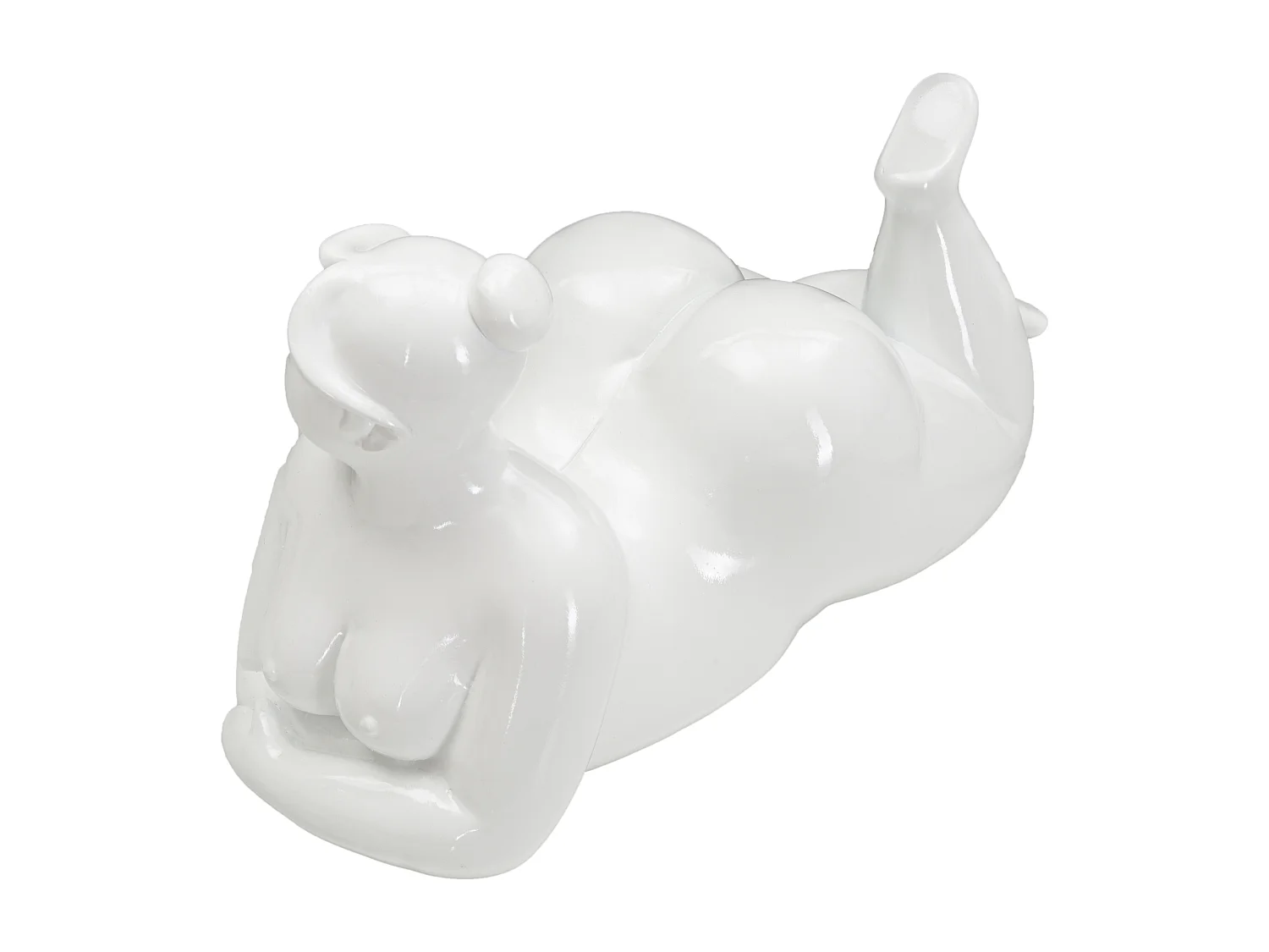 Statuette Femme Couchée en Résine "Yoga" 32cm Blanc