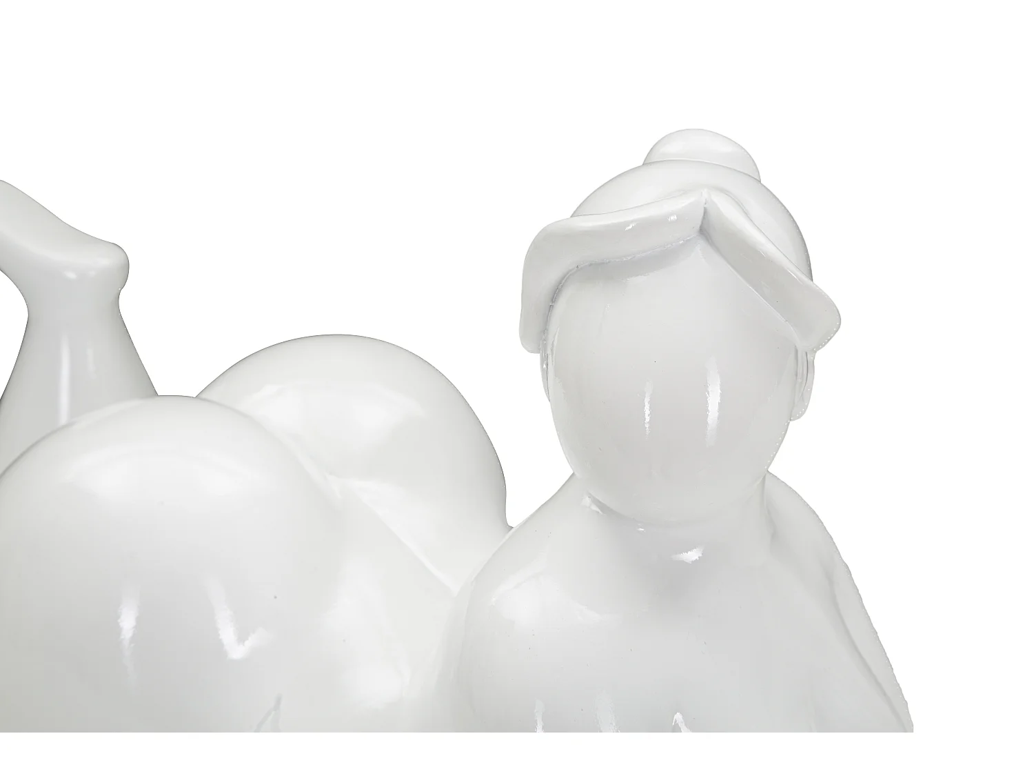 Statuette Femme Couchée en Résine "Yoga" 32cm Blanc