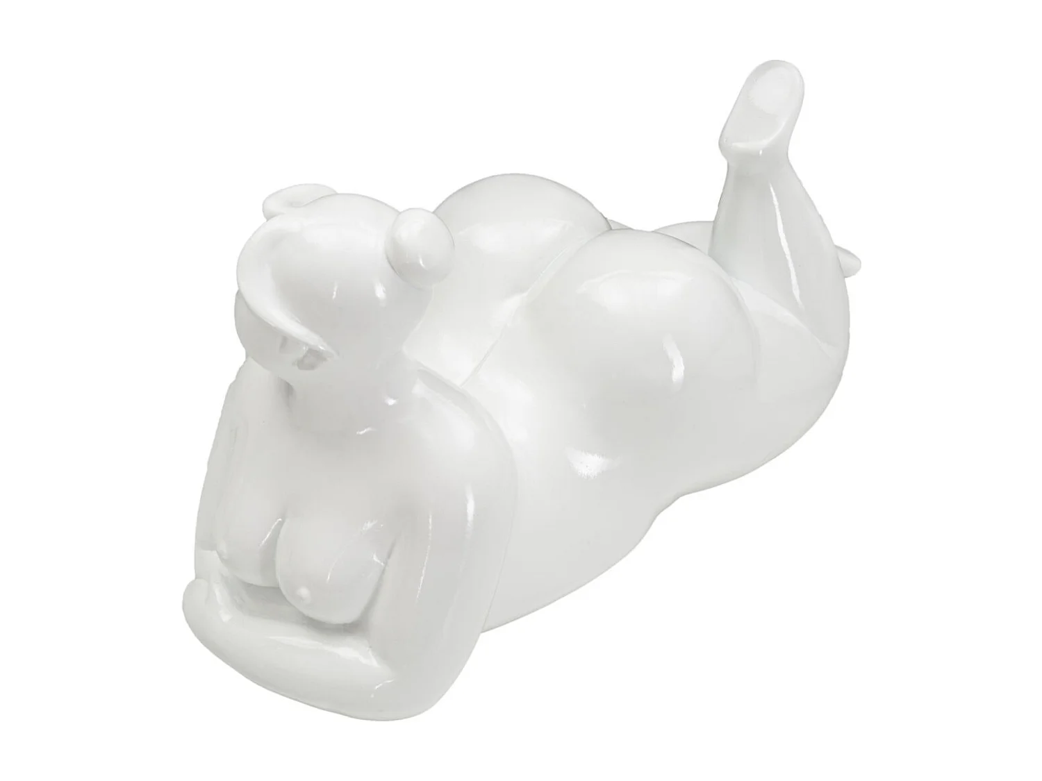 Statuette Femme Couchée en Résine "Yoga" 32cm Blanc