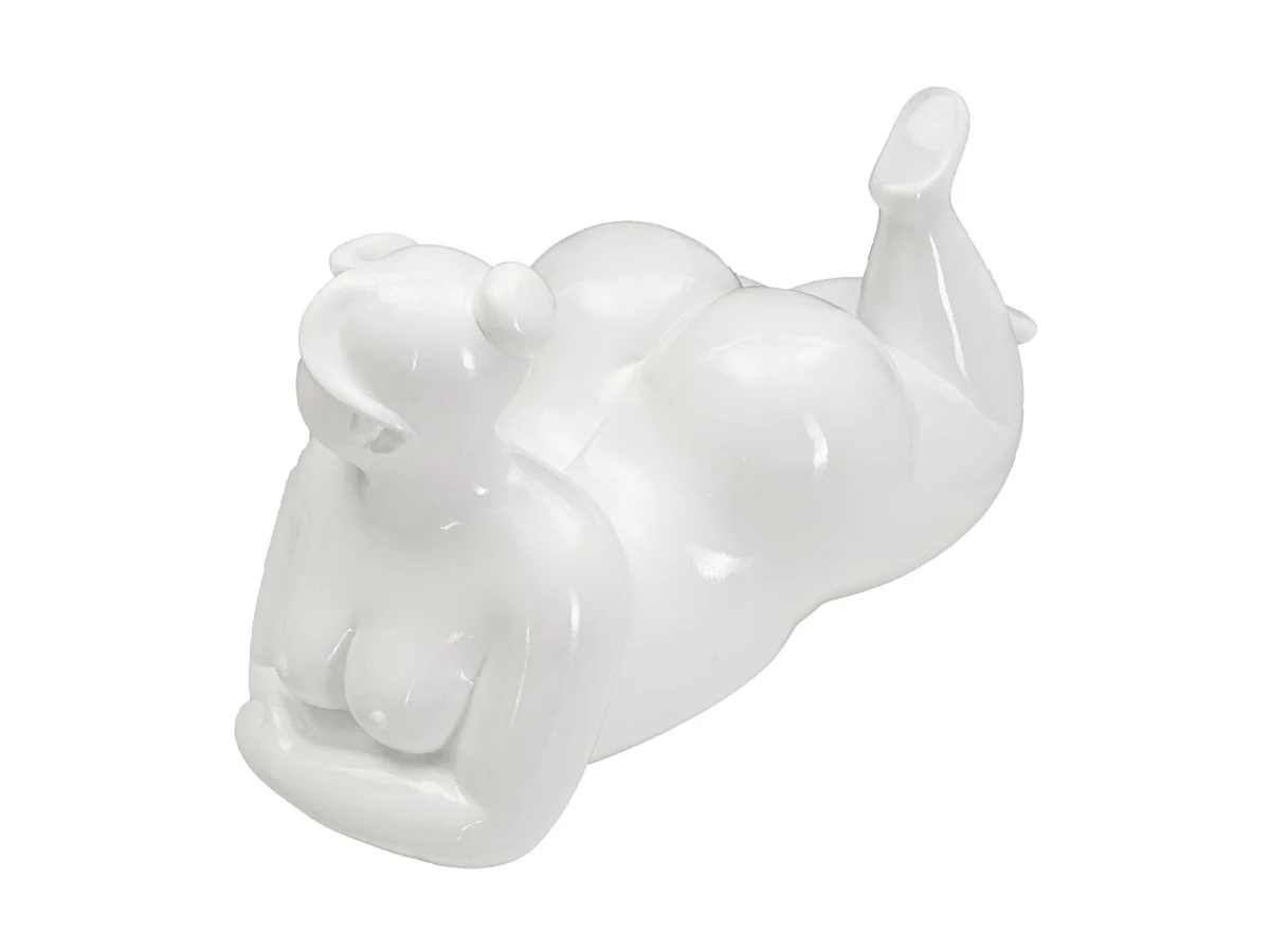 Statuetta di donna in resina bianca cm 32x12,5x16