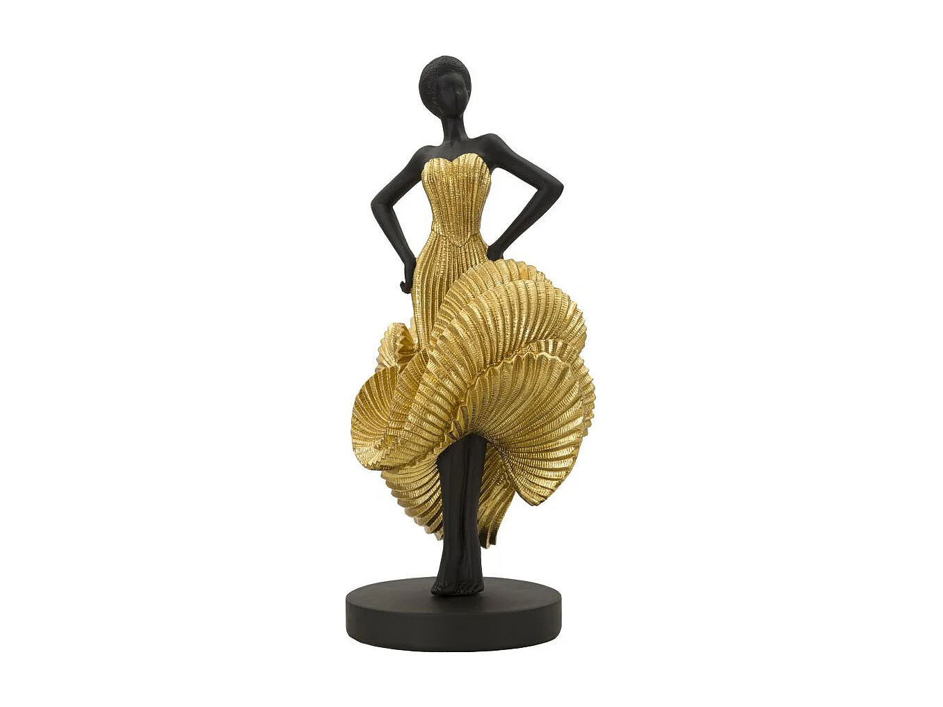 Statuette Déco Femme Danseuse "Fashion" 36cm Or