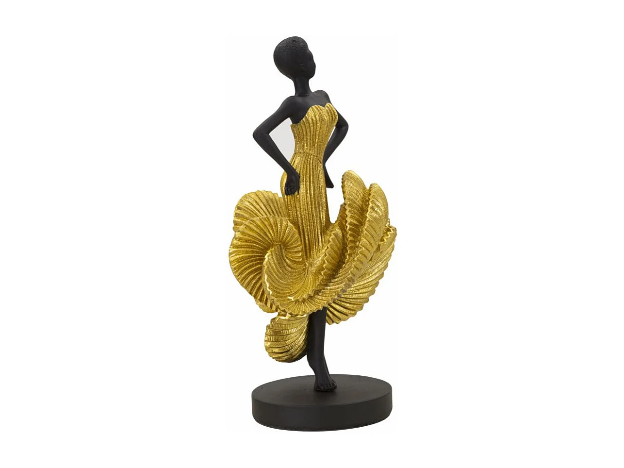 Statuette Déco Femme Danseuse "Fashion" 36cm Or