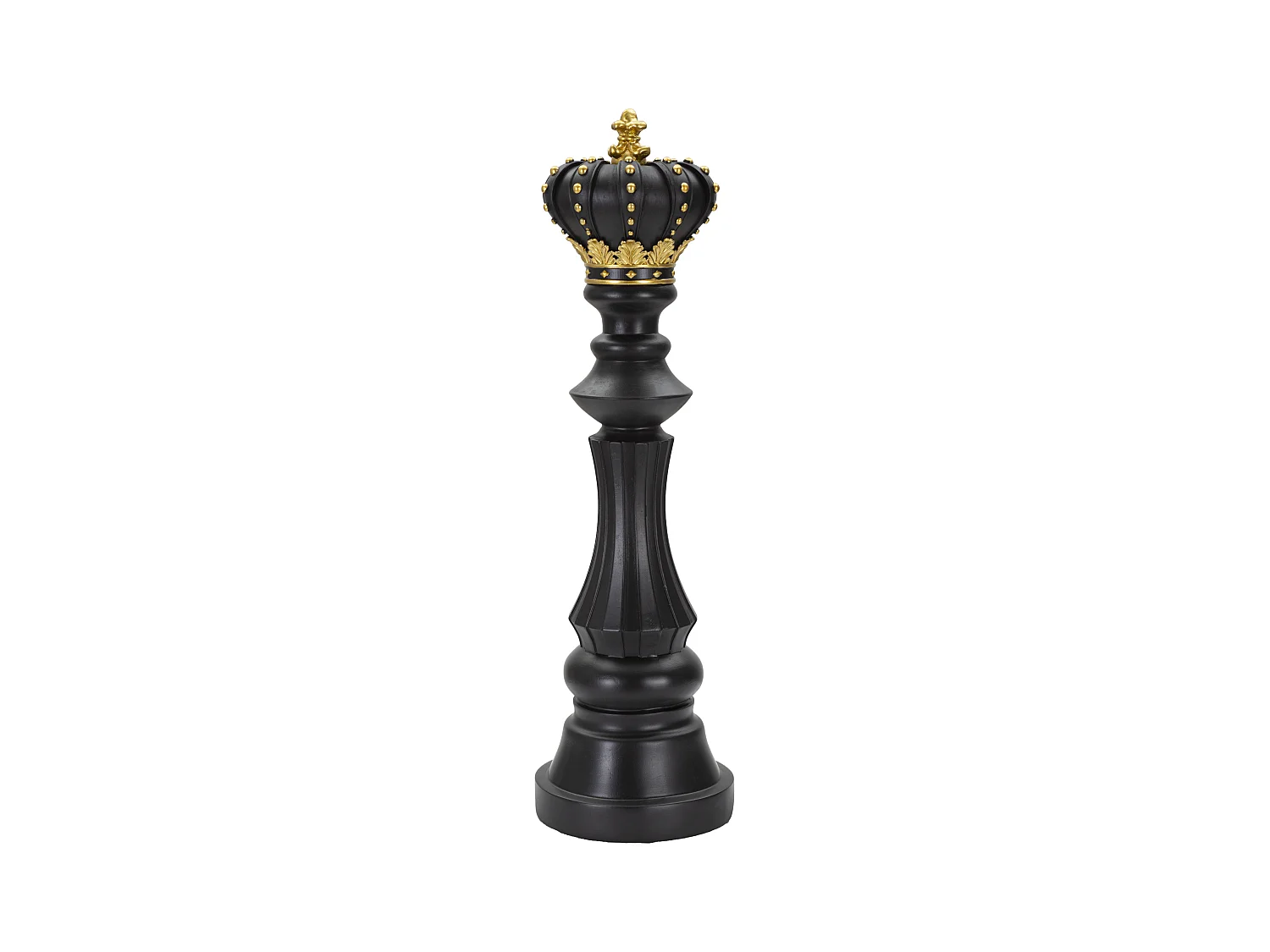 Pièce d'Échec Déco en Résine "Renne Couronne" 50cm Noir