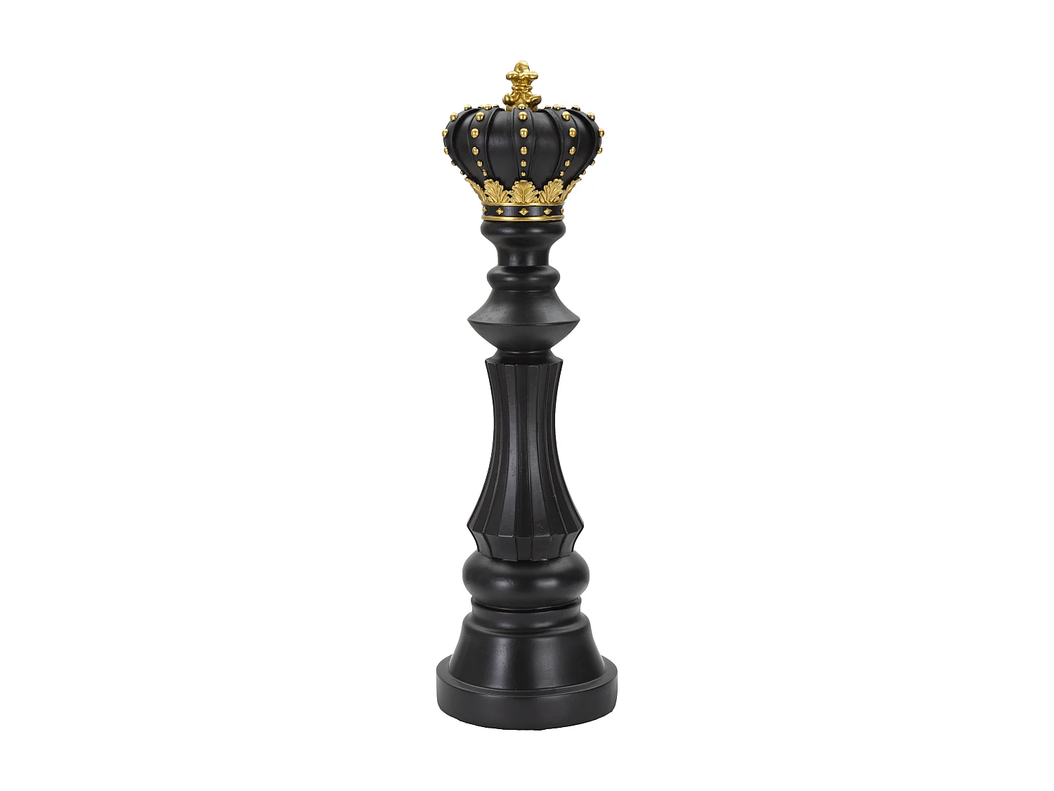 Pièce d'Échec Déco en Résine "Renne Couronne" 50cm Noir