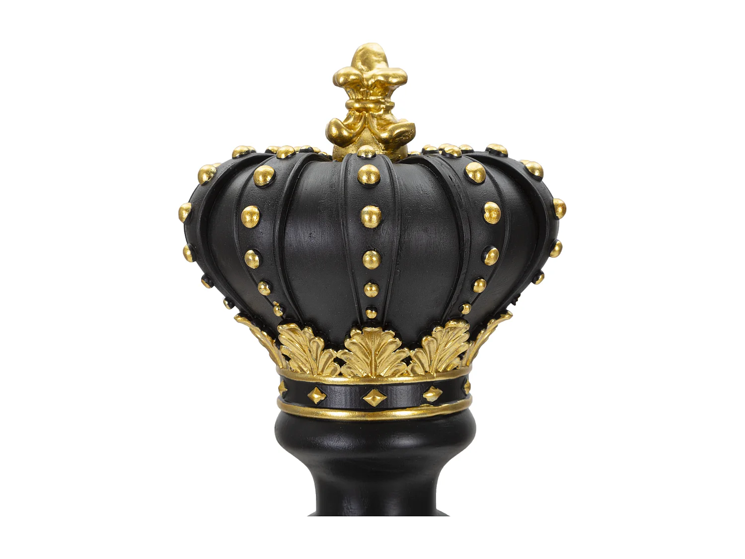 Pièce d'Échec Déco en Résine "Renne Couronne" 50cm Noir