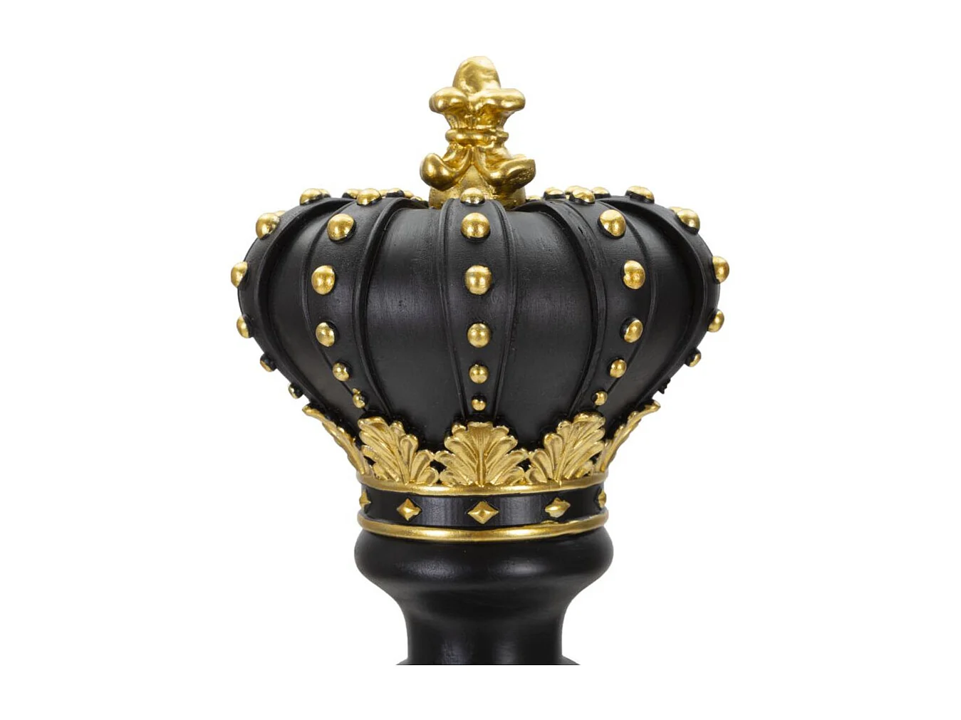 Pièce d'Échec Déco en Résine "Renne Couronne" 50cm Noir