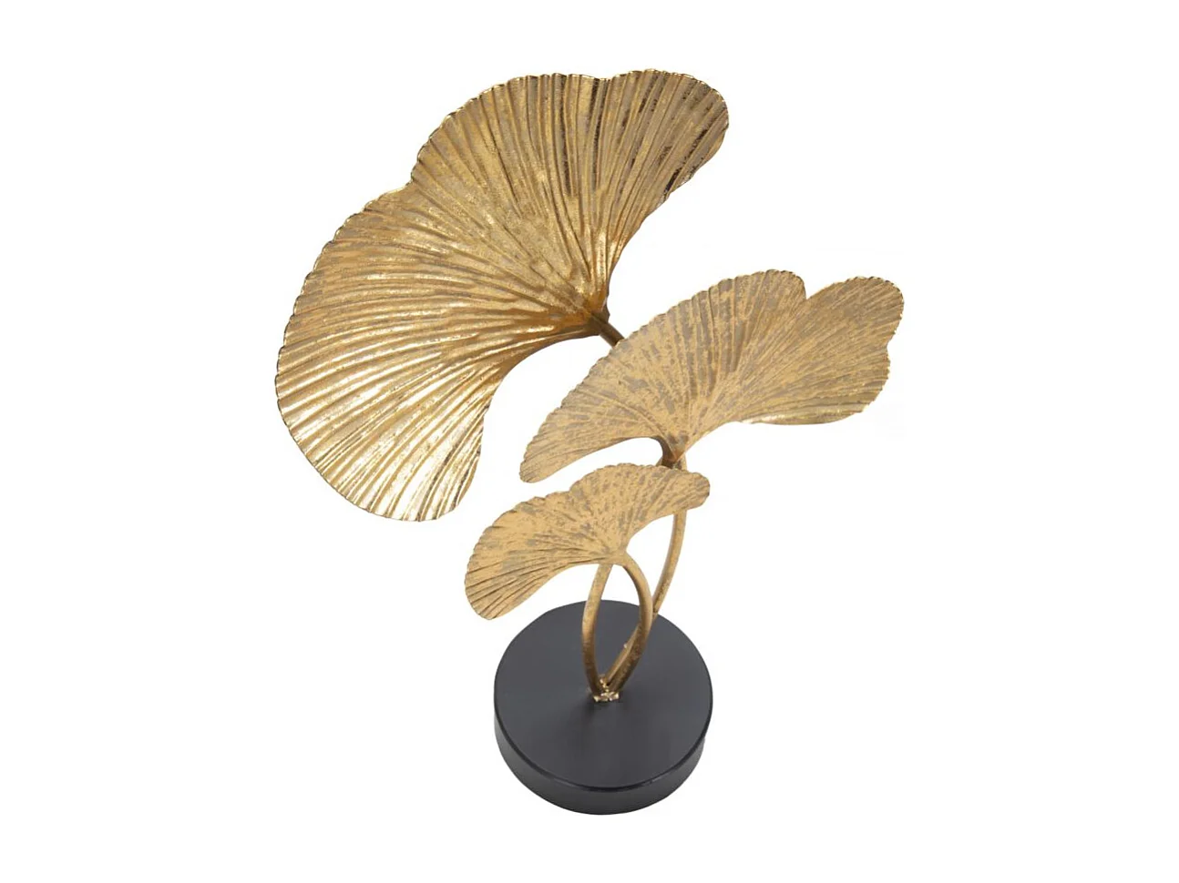 Sculpture en métal doré avec base noire cm 24,5x10,5x40,5