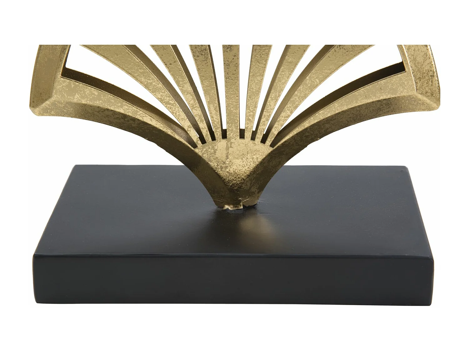 Scultura in metallo dorata con base rettangolare nera cm 23,5x10x44