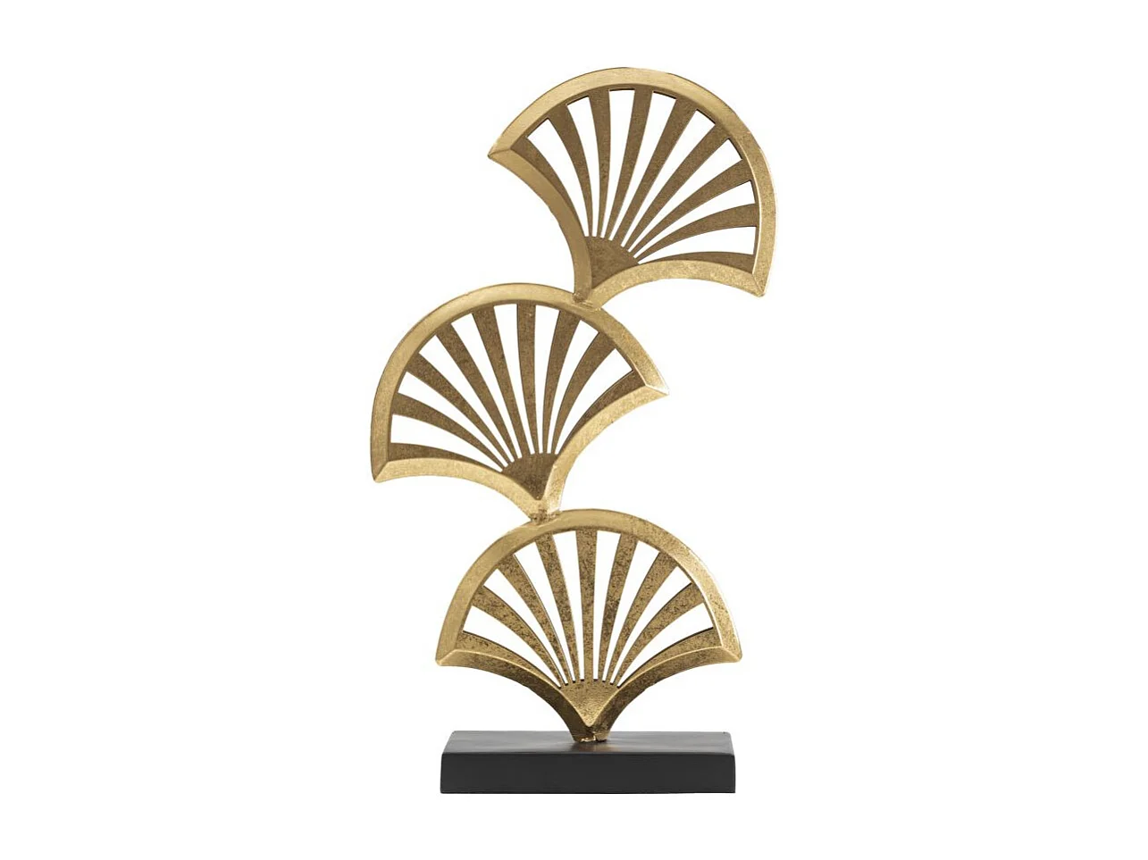 Objet Déco en Métal "3 Feuilles" 44cm Or