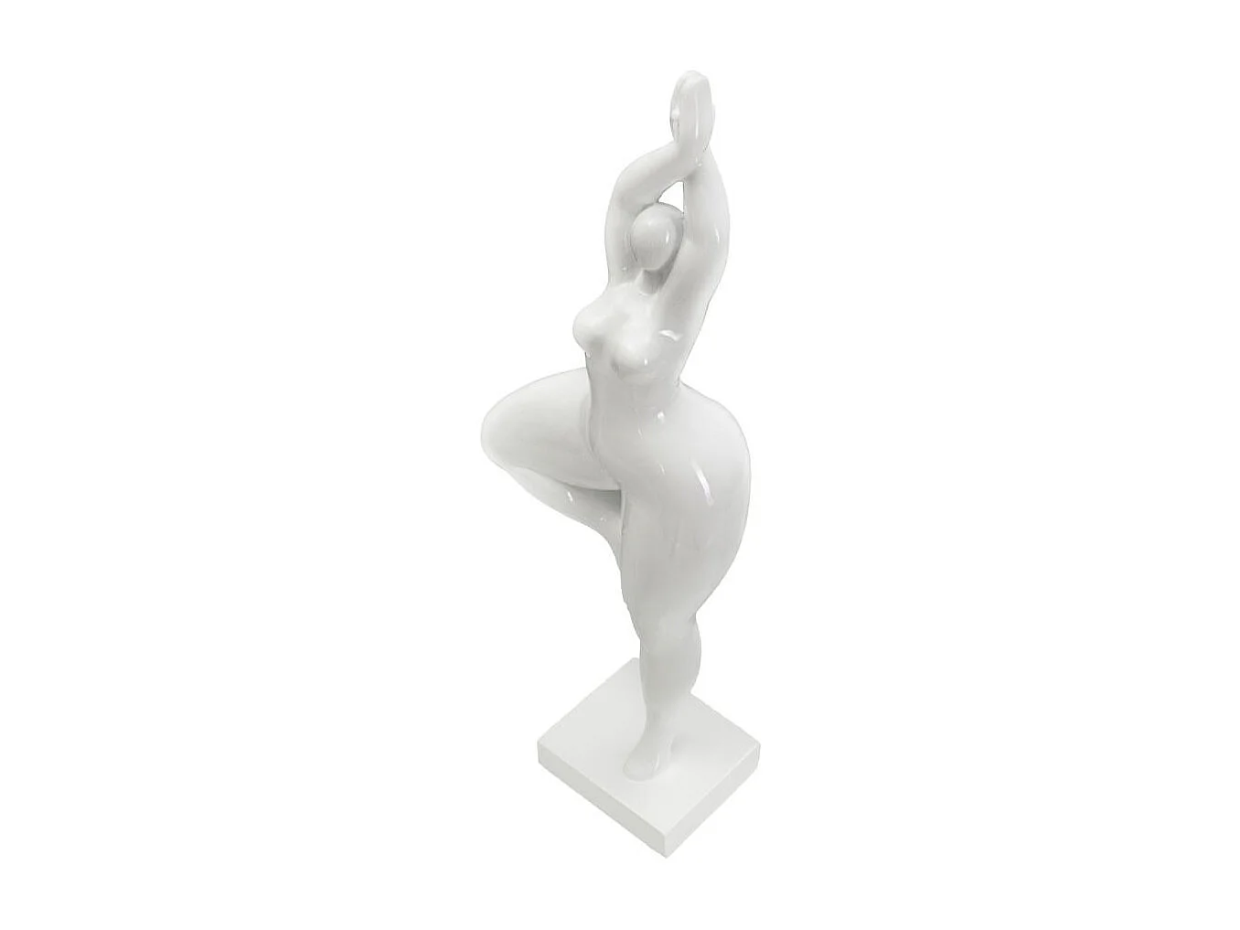 Statuette Femme Debout en Résine "Yoga" 45cm Blanc