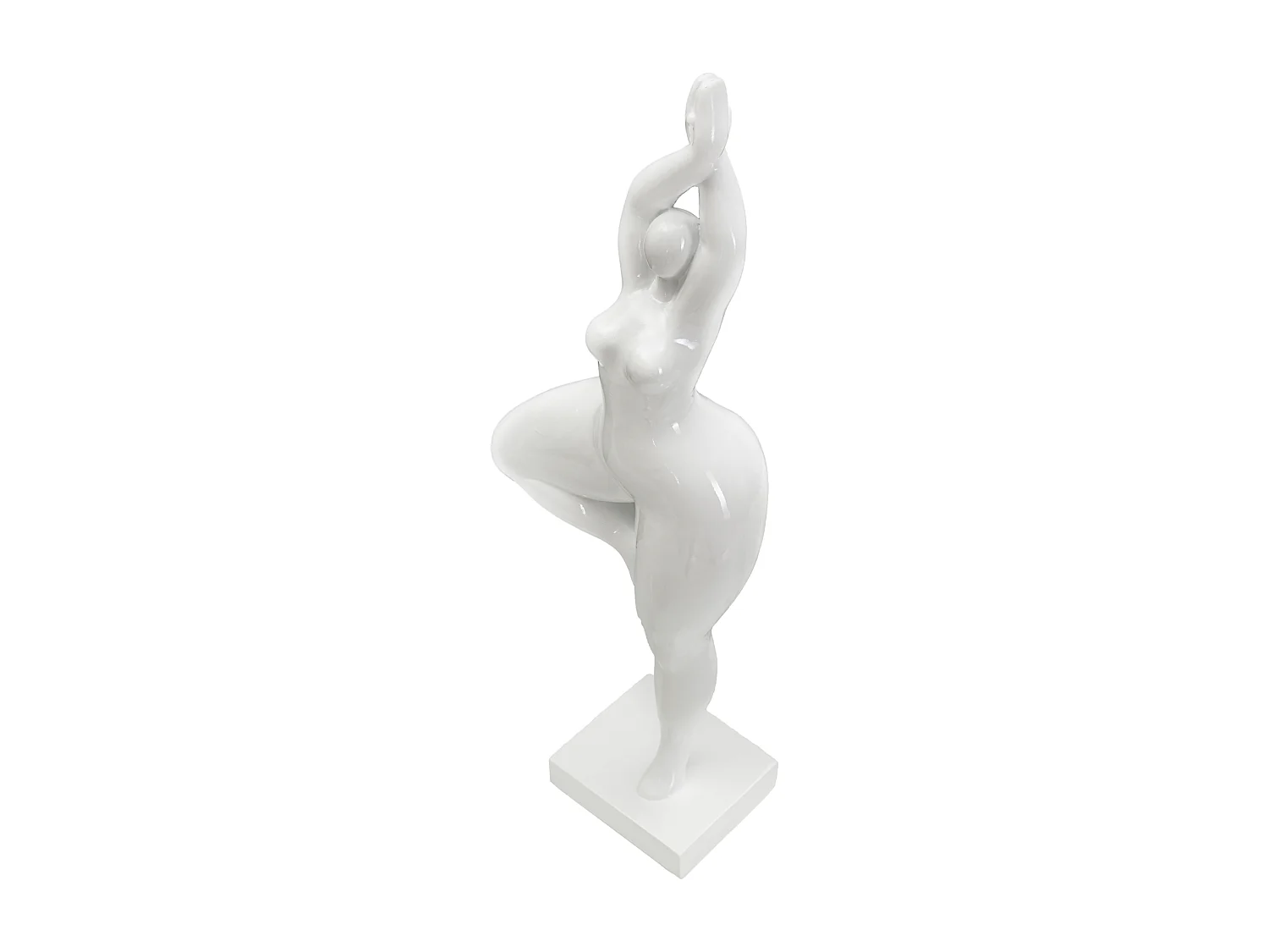 Statuette Femme Debout en Résine "Yoga" 45cm Blanc