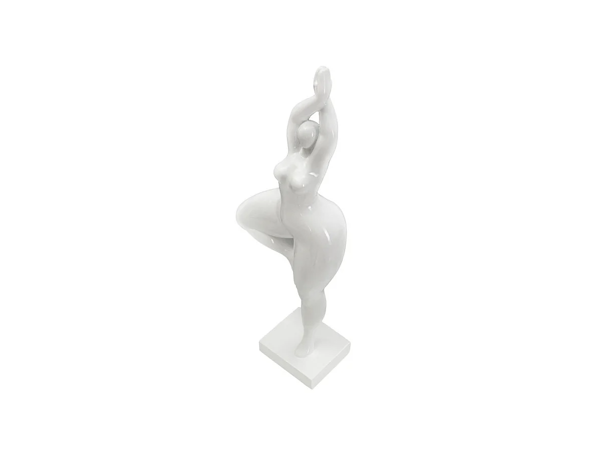 Statuetta di donna in resina bianca cm 16x9x45,8