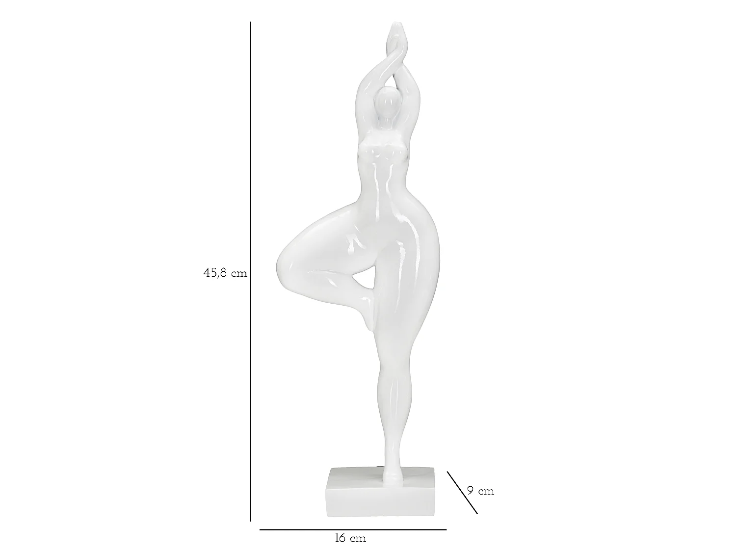 Statuetta di donna in resina bianca cm 16x9x45,8