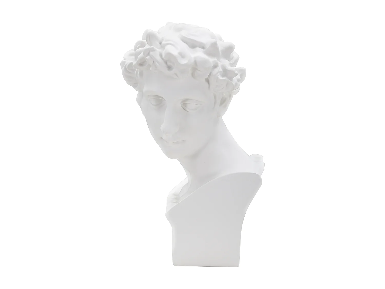 Estatueta Escultura Decorativa Em Resina Branca Rosto Masculino Enea Mauro Ferretti