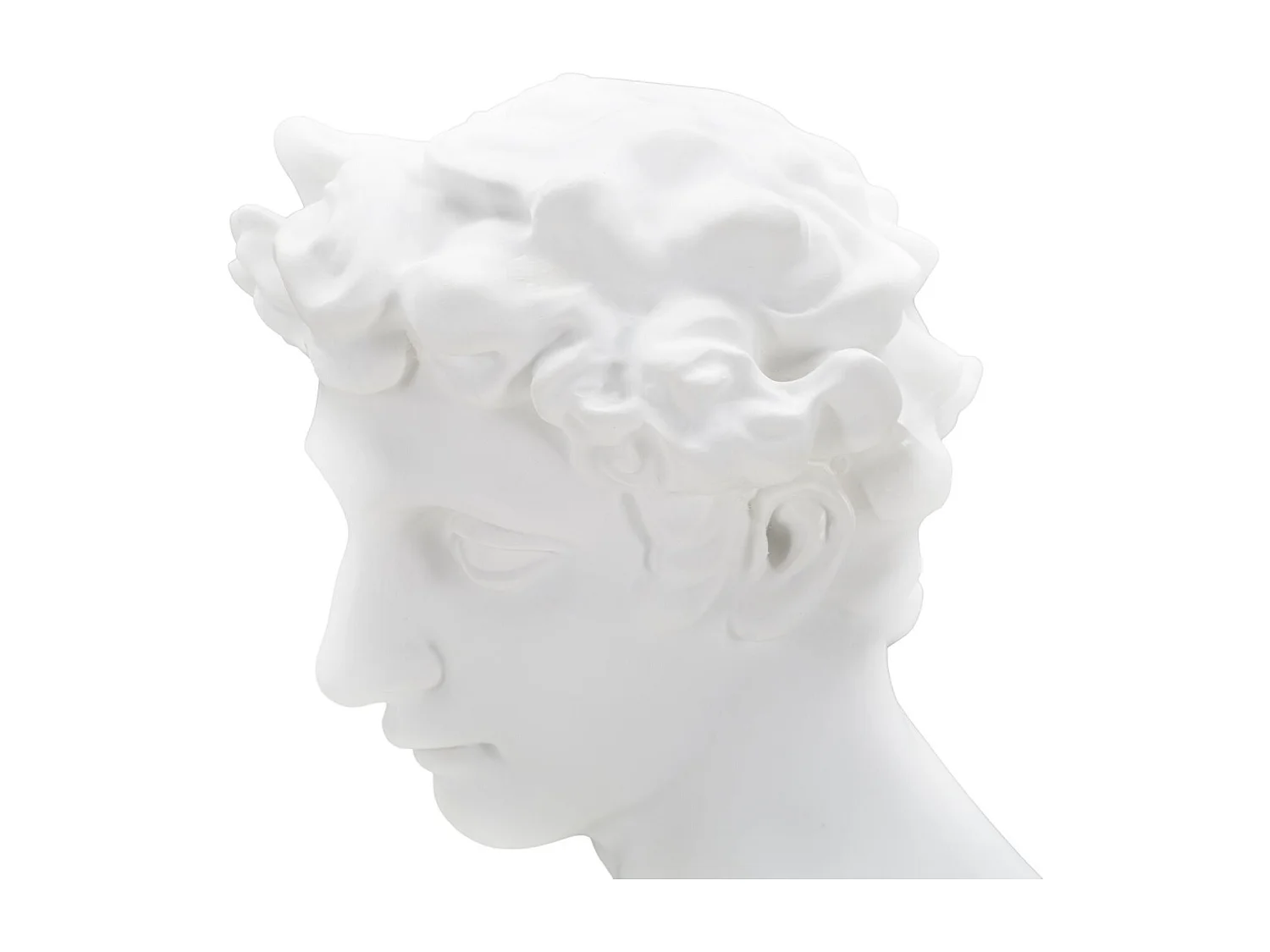 Estatueta Escultura Decorativa Em Resina Branca Rosto Masculino Enea Mauro Ferretti