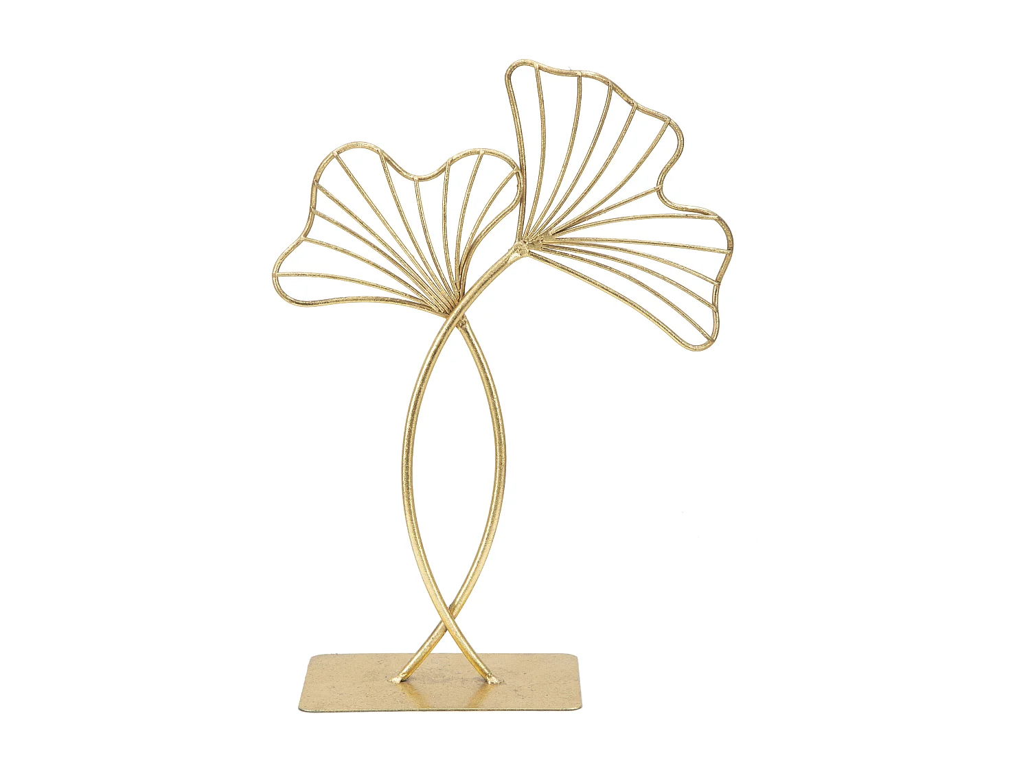 Objet Déco en Métal "Feuilles" 35cm Or