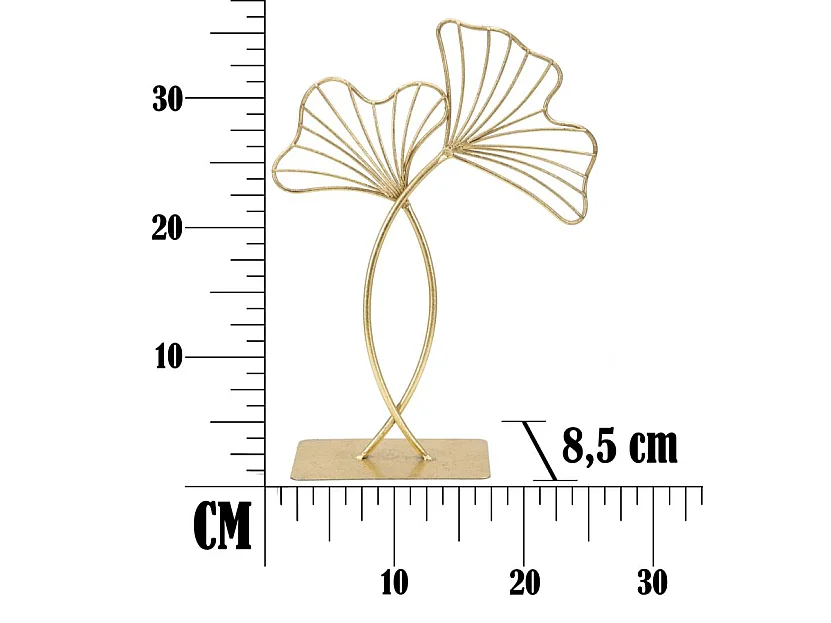 Gouden metalen sculptuur 25x8,5x35 cm