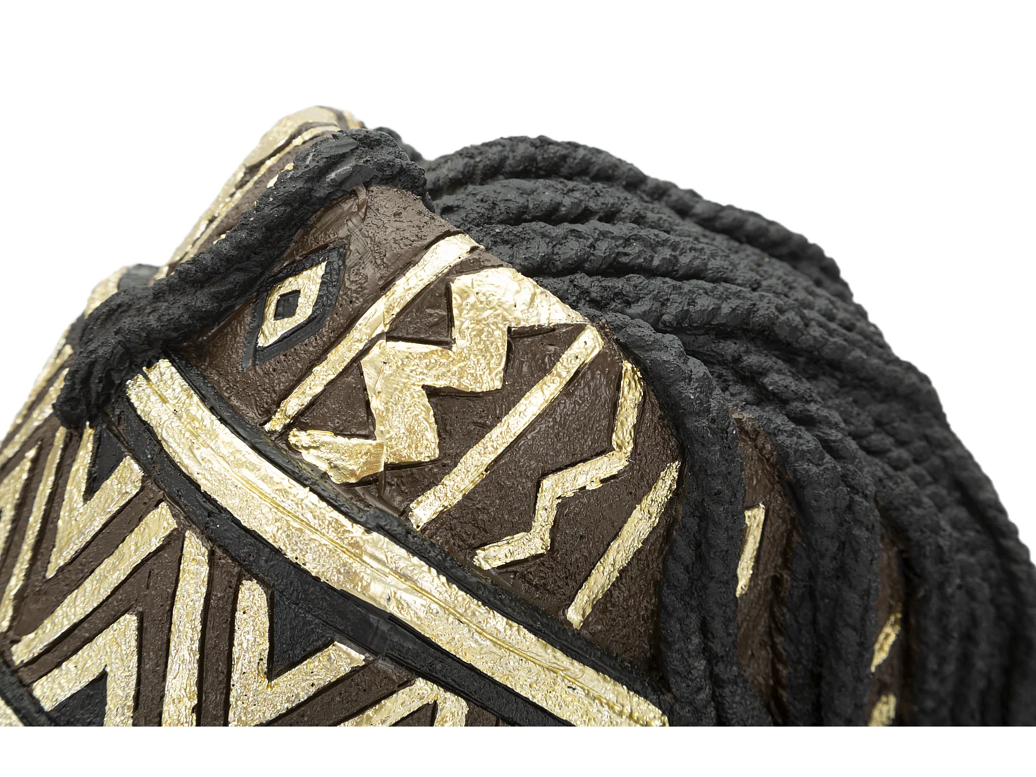 Statuette Tête Femme Coiffe "Massai" 45cm Noir