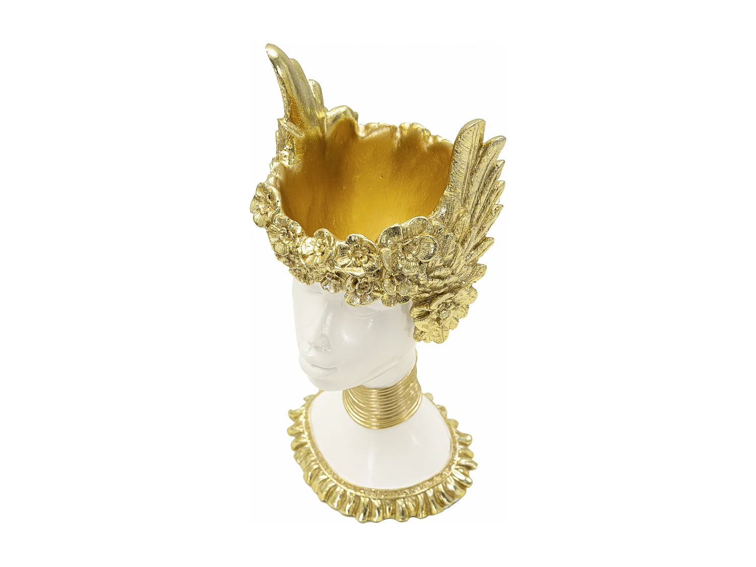 Busto di donna in resina dorata cm 15x14,5x32