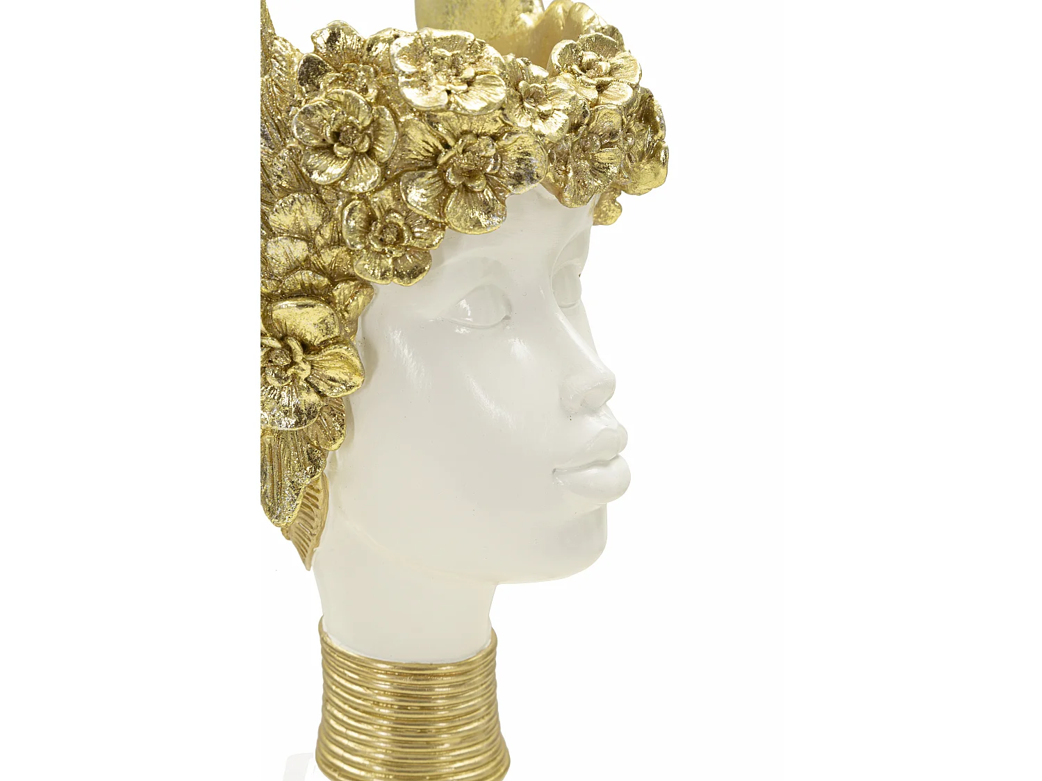 Statuette Buste Femme "Athena" 32cm Blanc & Or