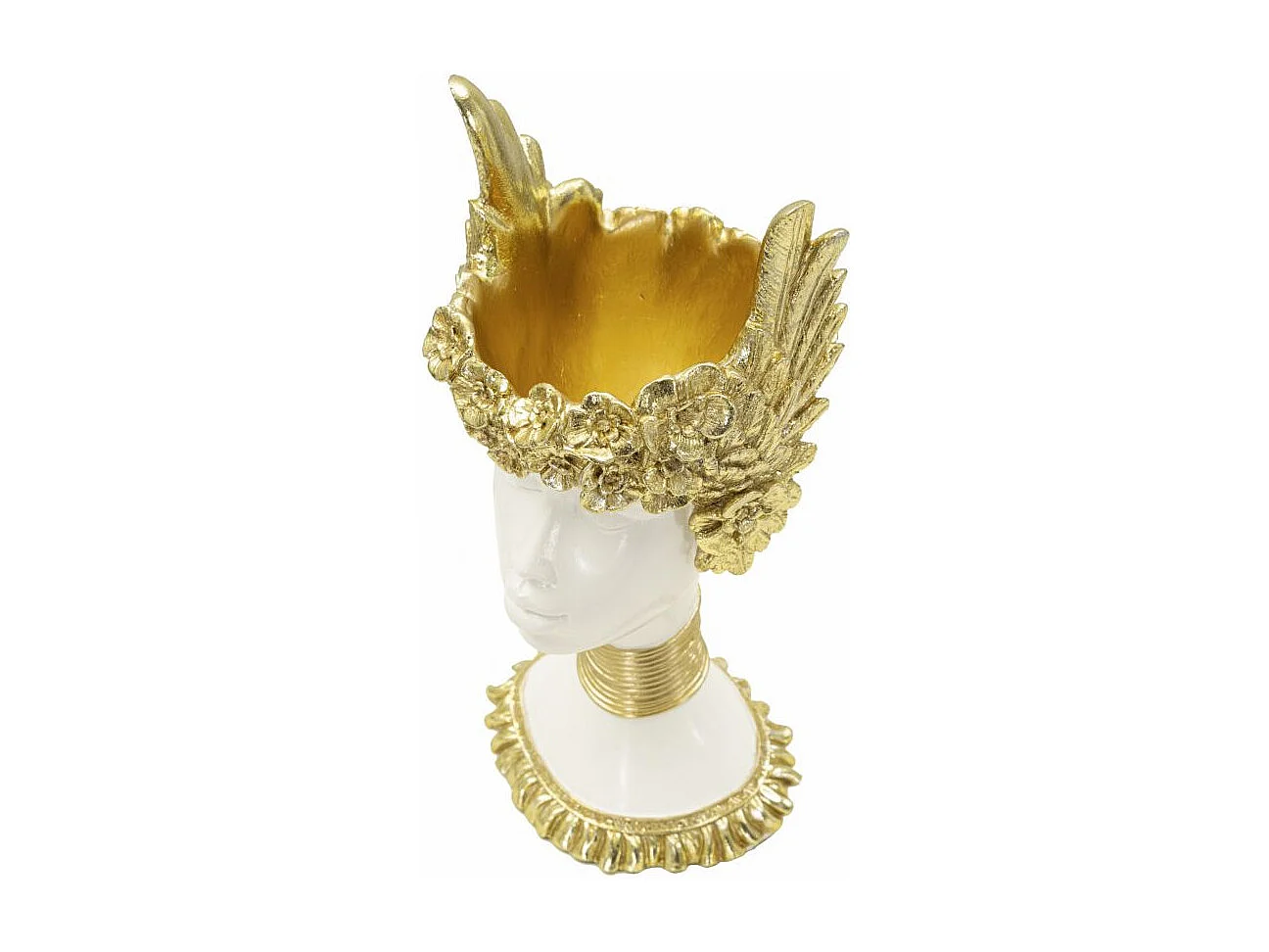 Statuette Buste Femme "Athena" 32cm Blanc & Or