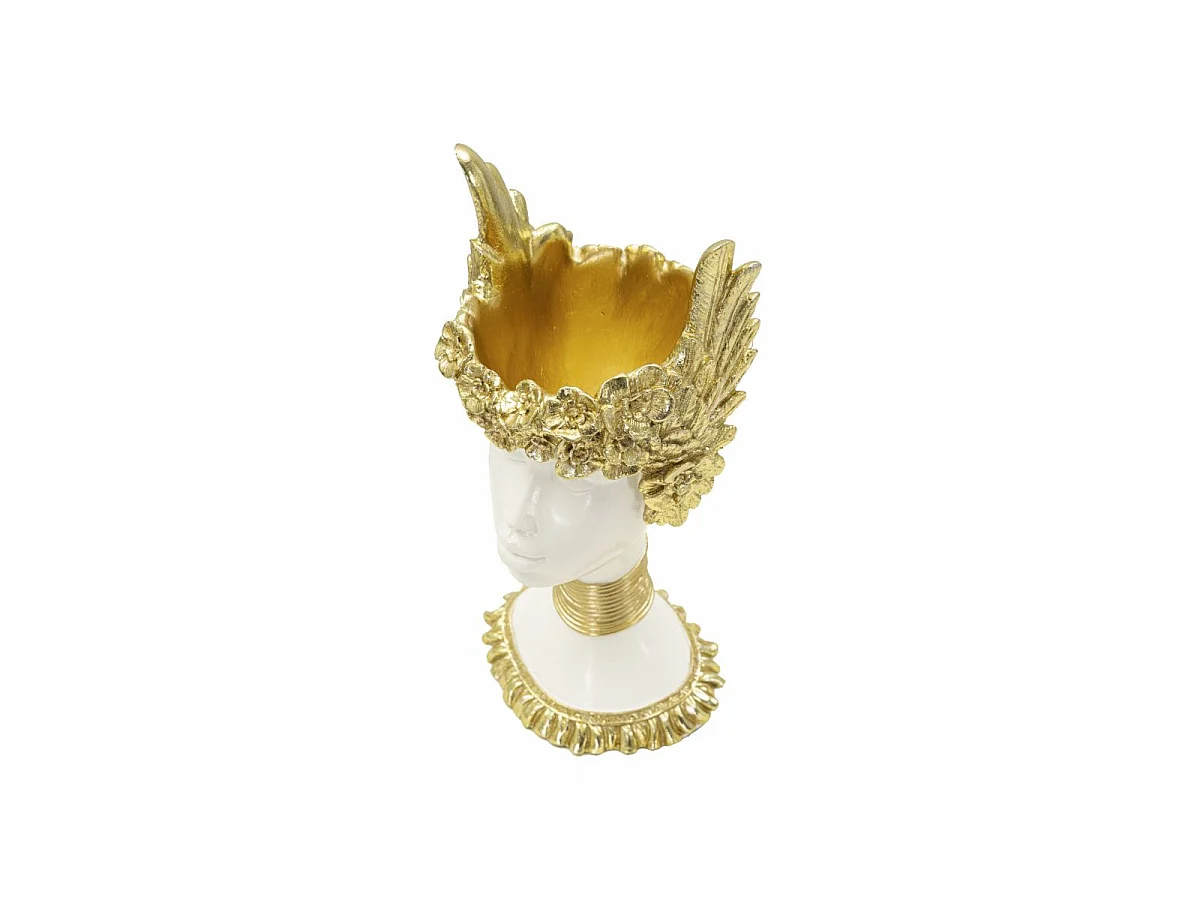 Busto di donna in resina dorata cm 15x14,5x32