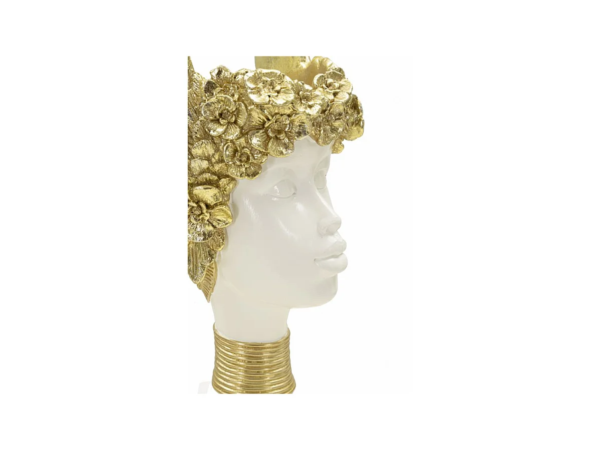 Busto di donna in resina dorata cm 15x14,5x32